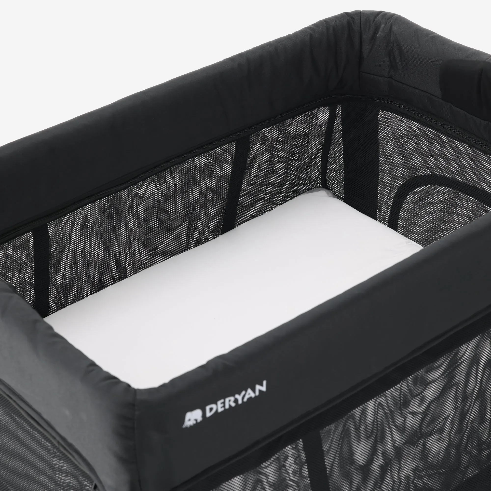 2-in-1 Campingbed en Kinderbox - Inclusief bodemverhoger - Houtlook - Image 3
