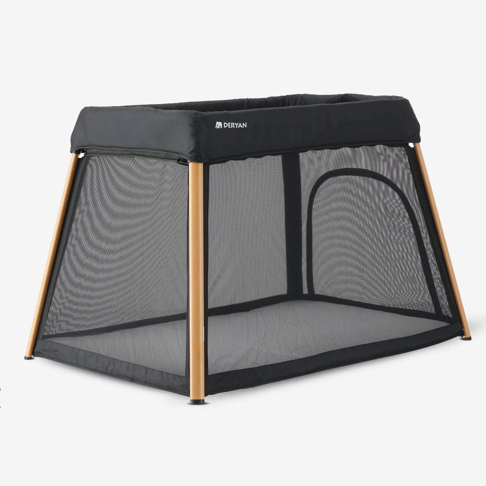 2-in-1 Campingbed en Kinderbox - Inclusief bodemverhoger - Houtlook - Image 7