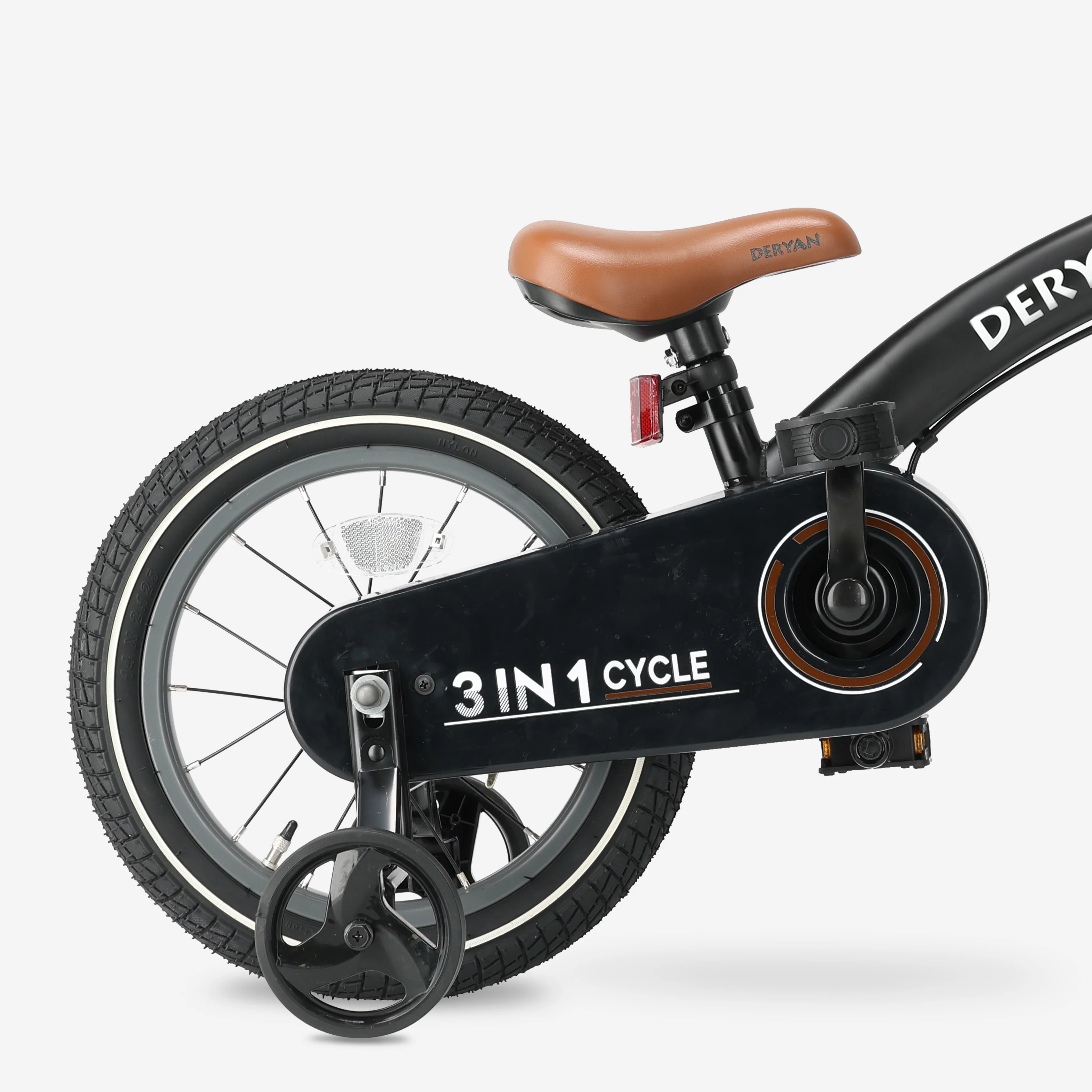 Luxe Kinderfiets 14 inch - 3 in 1 - loopfiets Zwart - Image 12