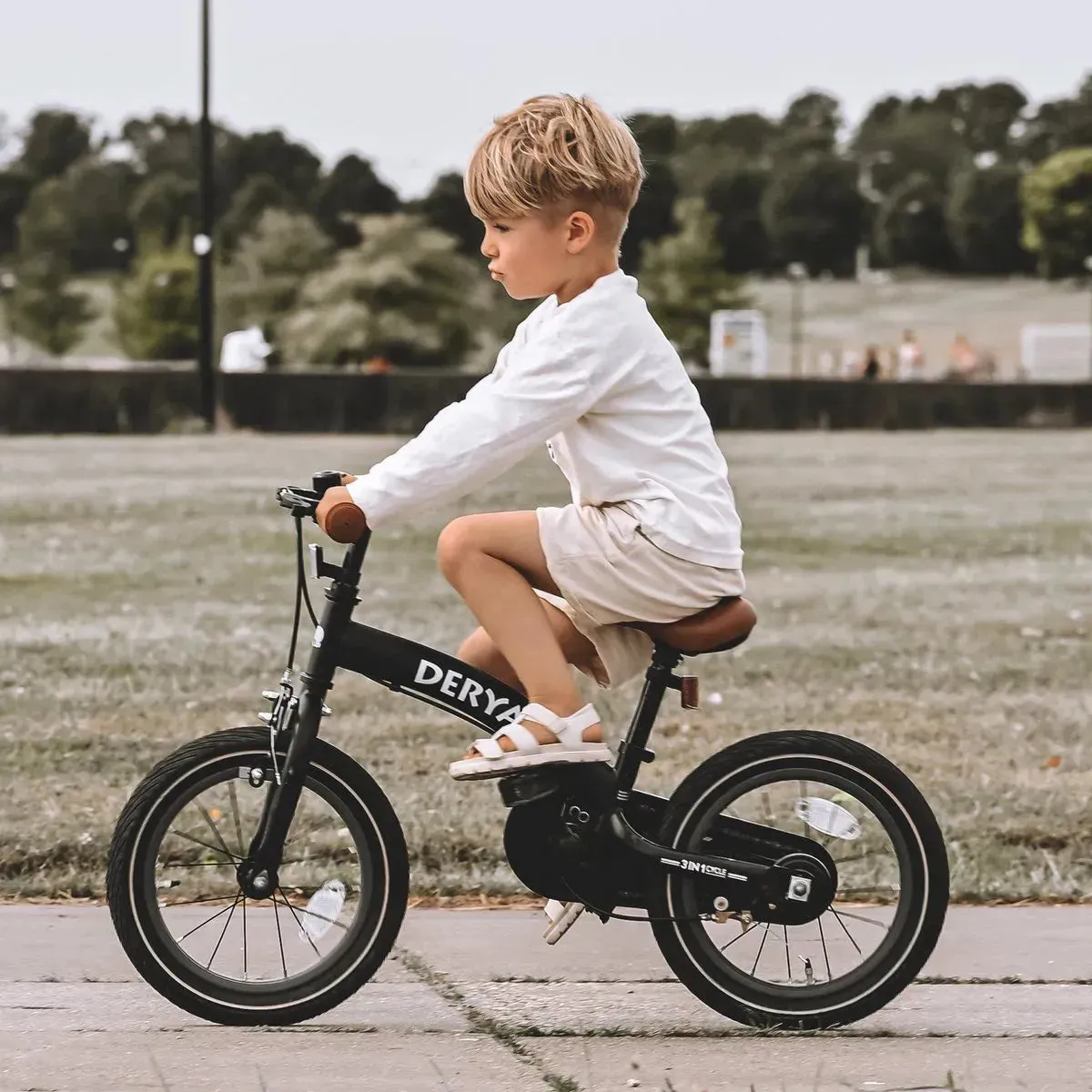 Luxe Kinderfiets 14 inch - 3 in 1 - loopfiets Zwart - Image 7