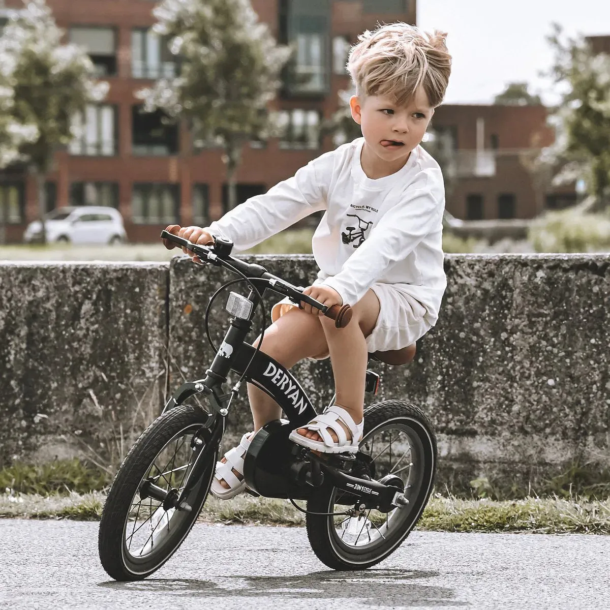 Luxe Kinderfiets 14 inch - 3 in 1 - loopfiets Zwart - Image 8