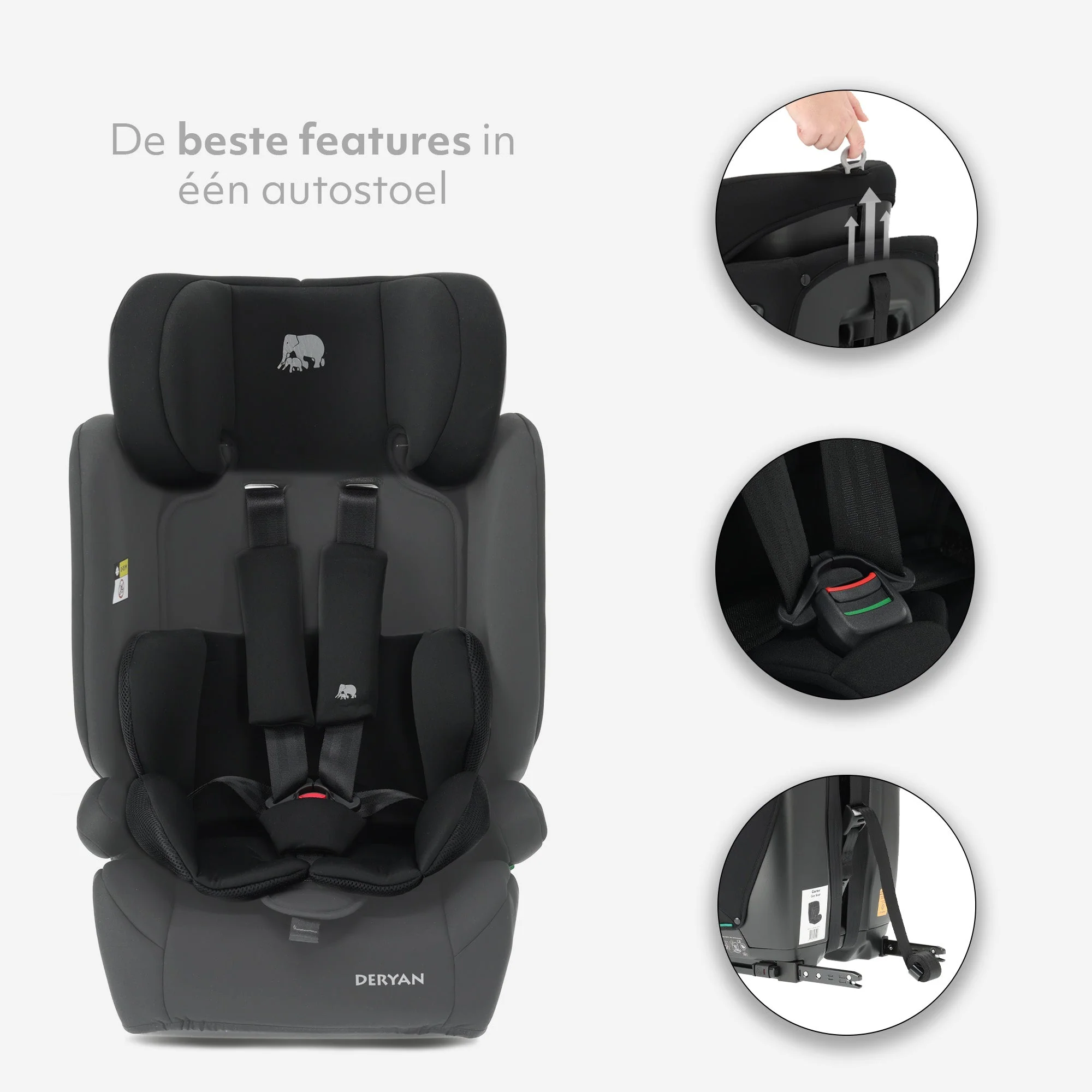 Carter Luxe i-Size/isofix Autostoel 76-150 cm - 9-36 kg - Diepe zitting - Afstelbare hoofdsteun - Veiligheidssystemen - Eenvoudig te reinigen - Groep 1/2/3 - Image 4
