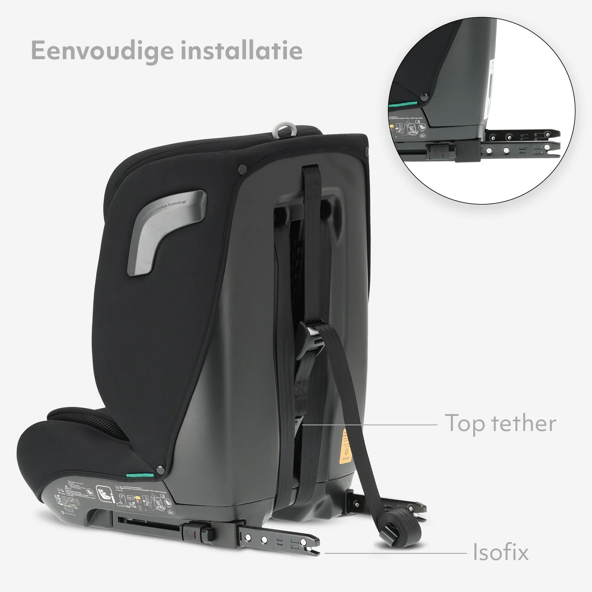 Carter Luxe i-Size/isofix Autostoel 76-150 cm - 9-36 kg - Diepe zitting - Afstelbare hoofdsteun - Veiligheidssystemen - Eenvoudig te reinigen - Groep 1/2/3 - Image 9