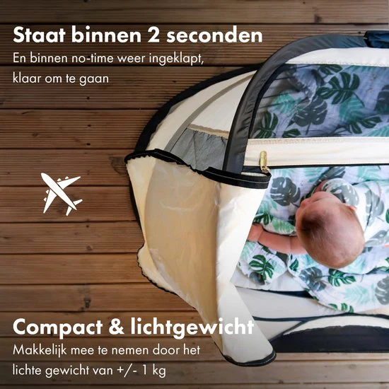 BabyBox baby tentje Campingbedje + katoenen dekje - Cream - Image 7