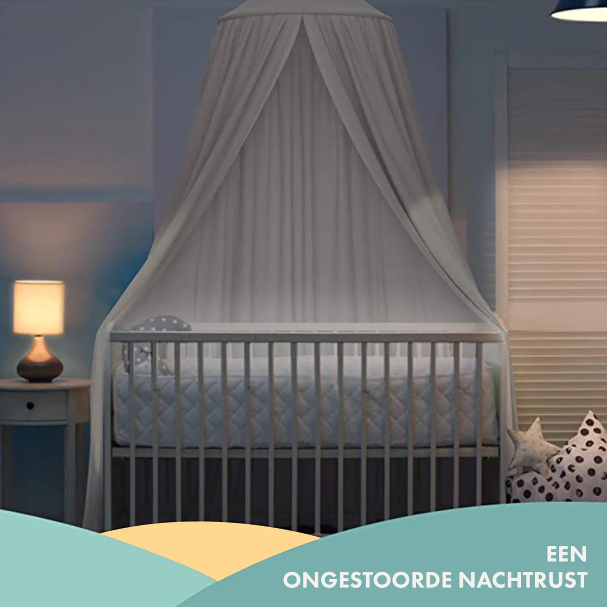 Klamboe Nougat Vintage 245 cm - Katoen - Polyester - Baby klamboe - Hemeltje - Image 6