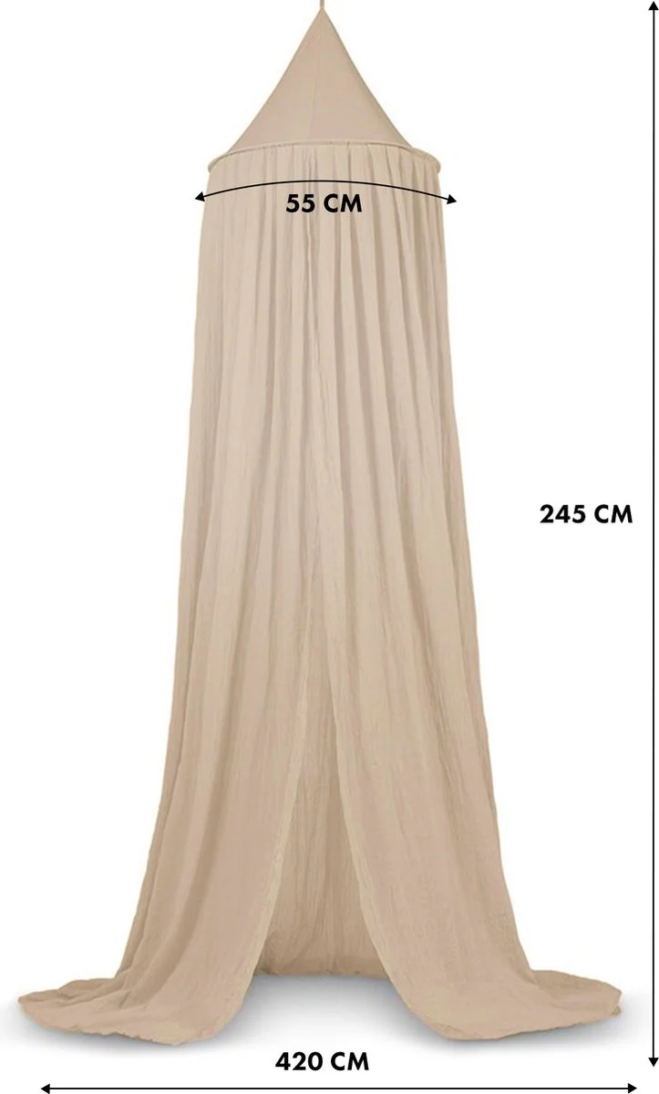Klamboe Nougat Vintage 245 cm - Katoen - Polyester - Baby klamboe - Hemeltje - Image 9