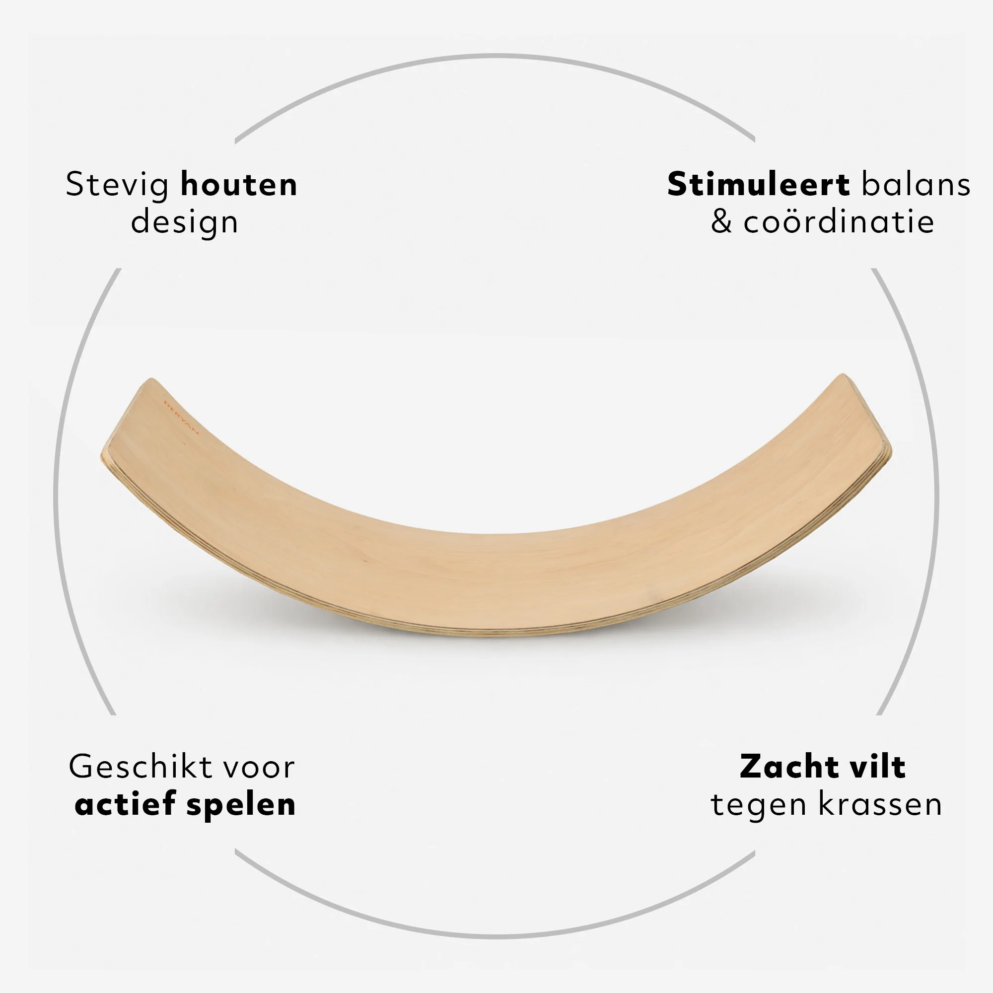 Balance Board Hout met Vilt 90 cm - Image 3