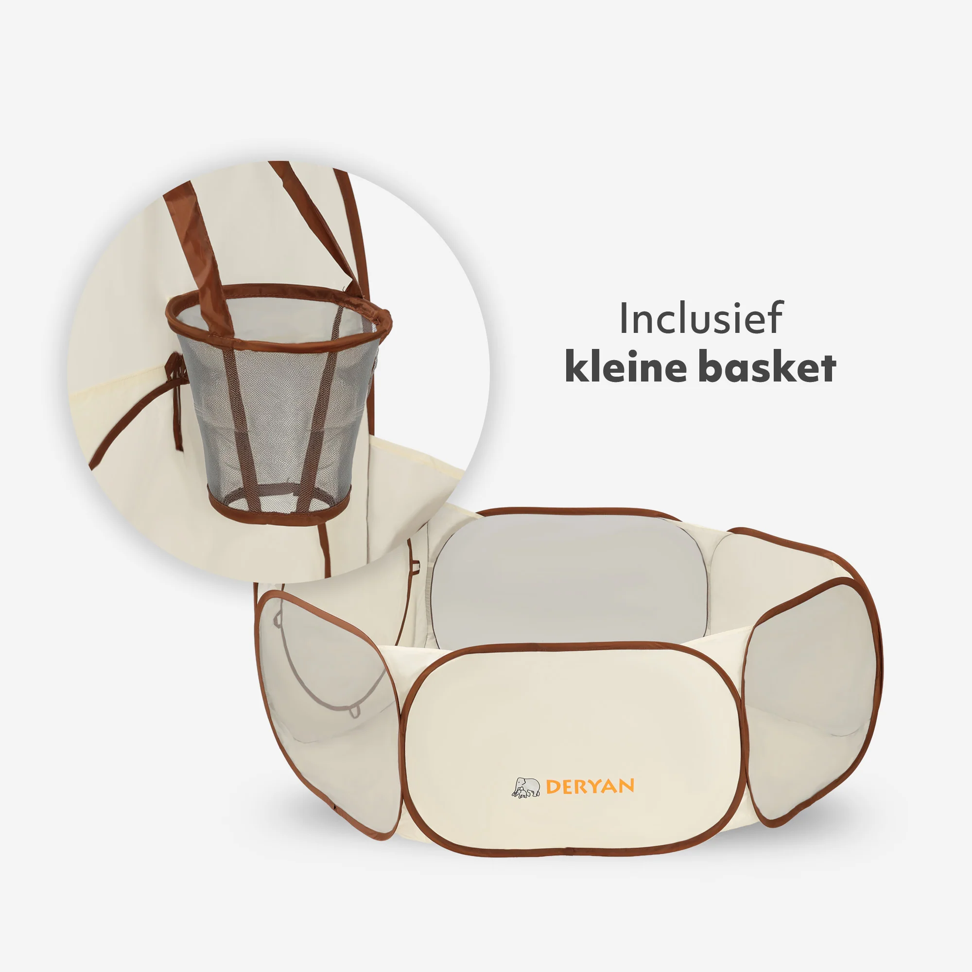 Basketbal Ballenbak Cream/Bruin - Image 3