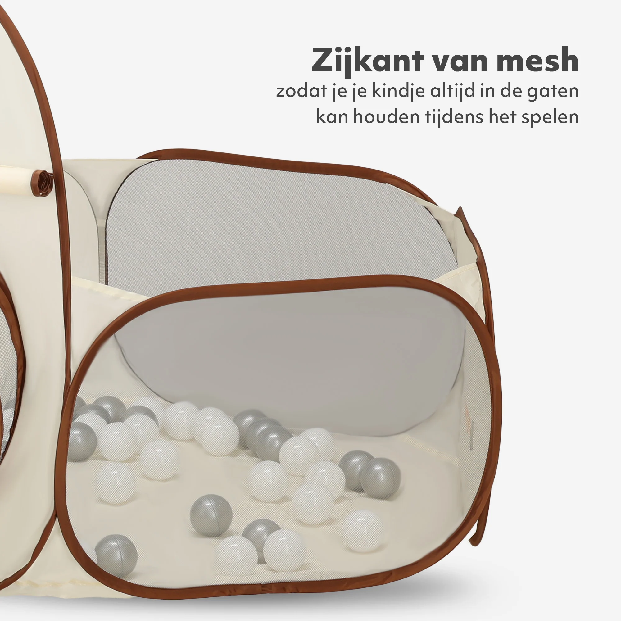 Basketbal Ballenbak Cream/Bruin - Image 5
