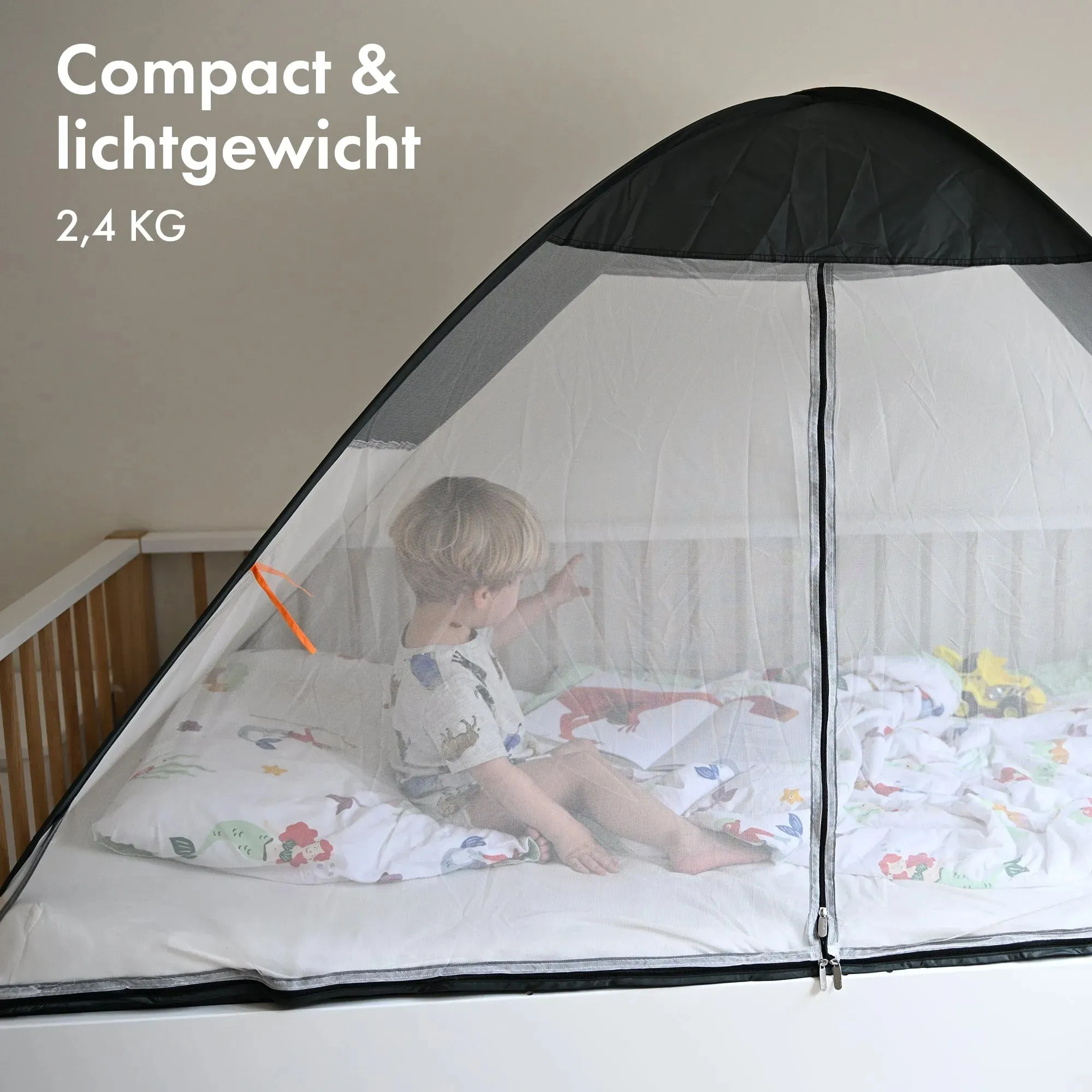 Bedtent pop-up Grijs 200x90 - Image 4