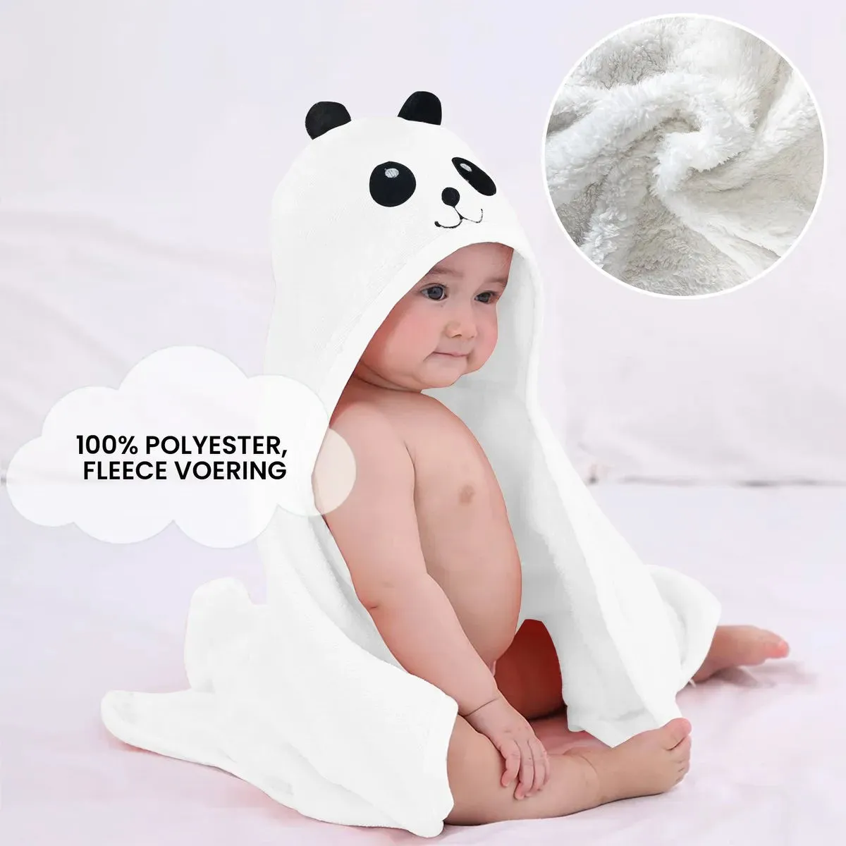 Beer Multifunctionele Baby Fleece deken met capuchon – Wikkeldeken – Deken 75x100 cm - Image 4