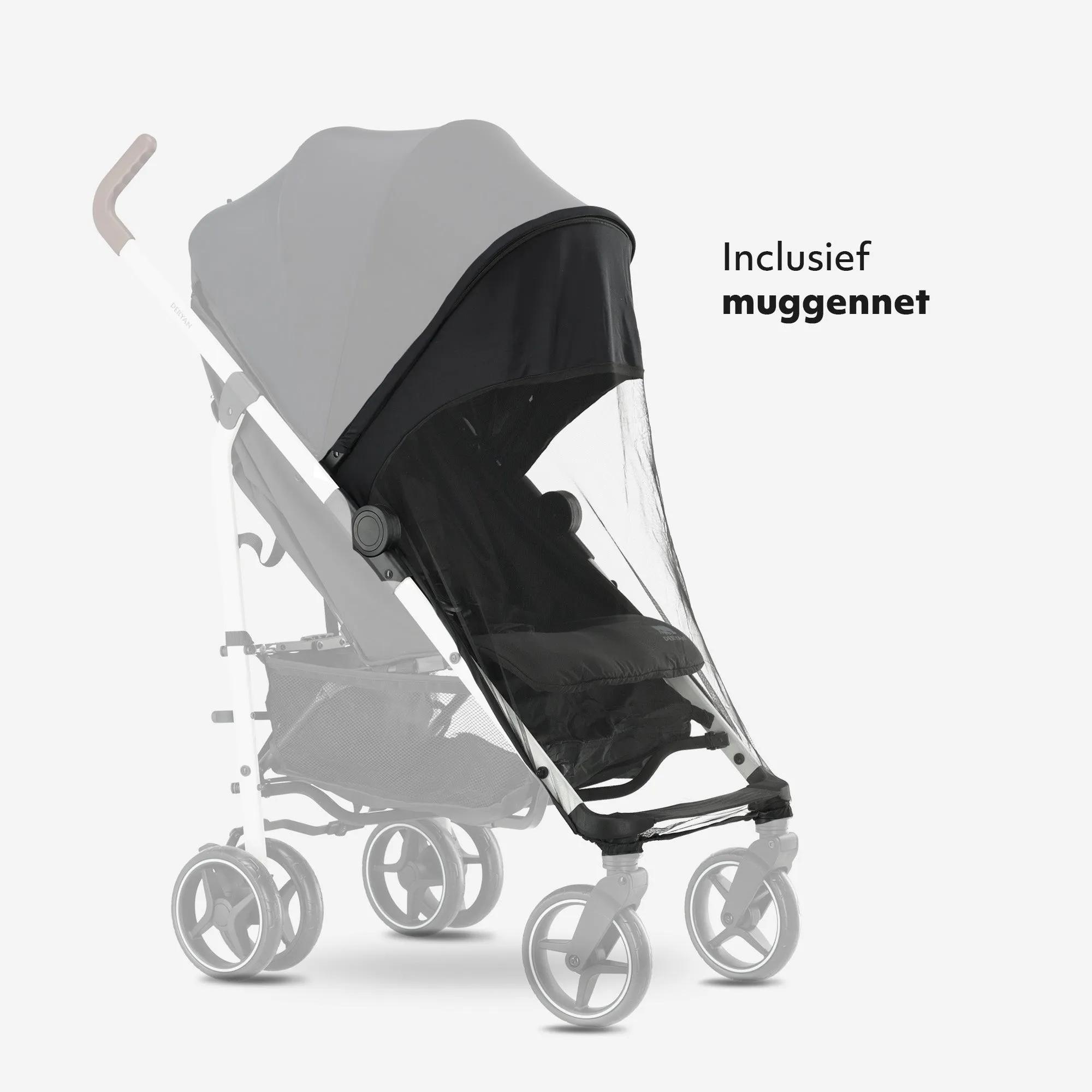 Bobbie Paraplu Buggy - Inclusief muggennet - Inclusief draagtas - Geschikt voor Kinderen tot 22 kg - wit frame/zwart - Image 5