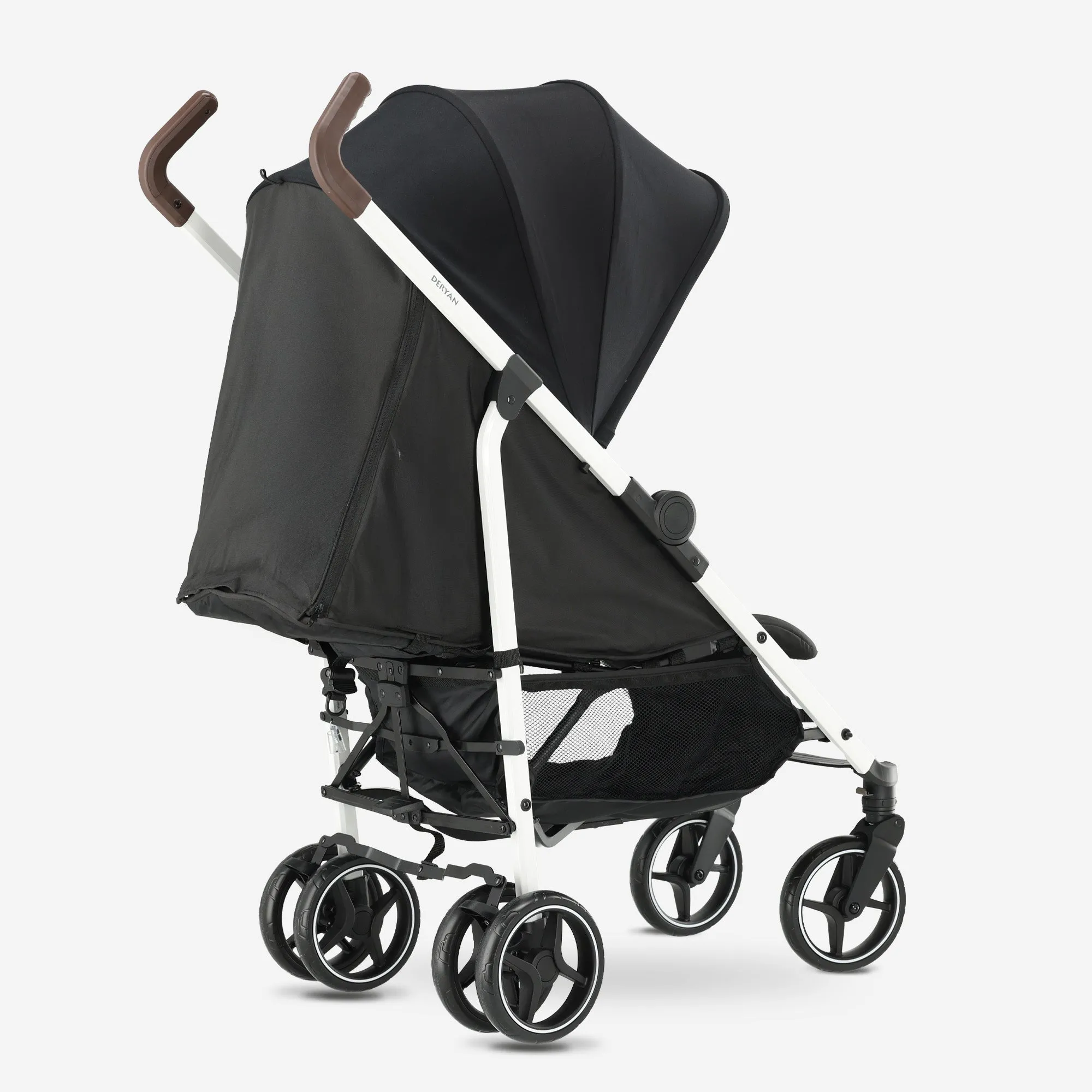 Bobbie Paraplu Buggy - Inclusief muggennet - Inclusief draagtas - Geschikt voor Kinderen tot 22 kg - wit frame/zwart - Image 7
