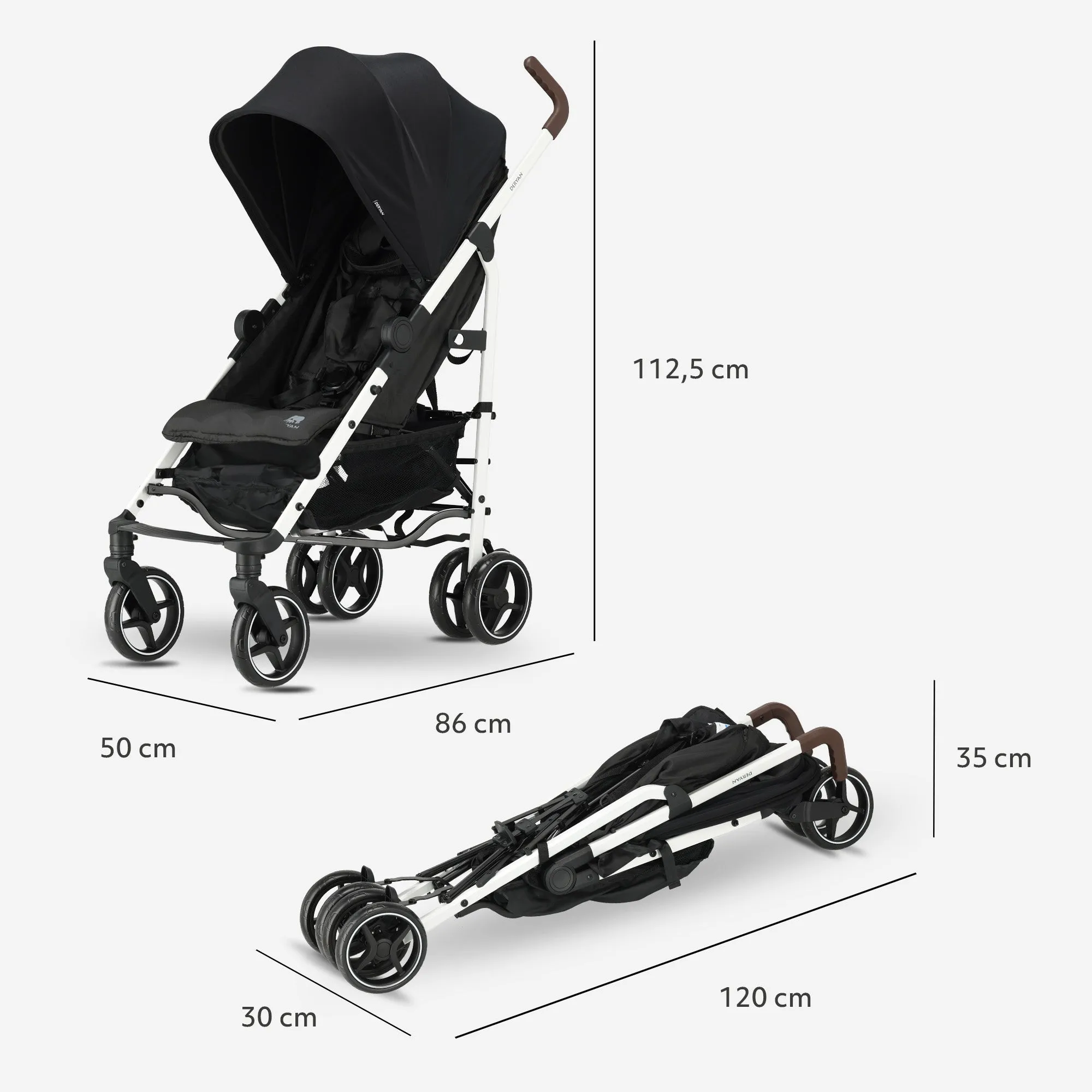 Bobbie Paraplu Buggy - Inclusief muggennet - Inclusief draagtas - Geschikt voor Kinderen tot 22 kg - wit frame/zwart - Image 9