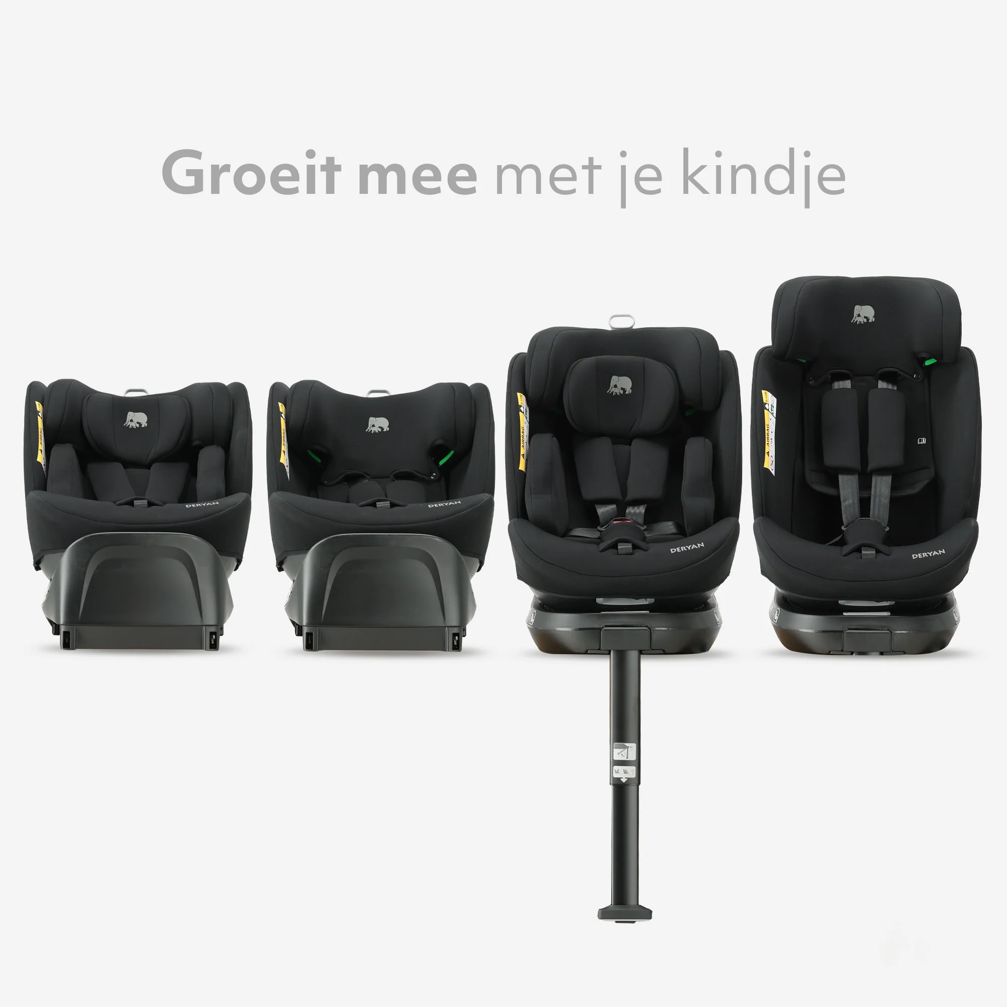 Carly Luxe i-Size Autostoel - 0-36kg - Isofix + steunpoot - 360 draaibaar - Zwart - Image 4