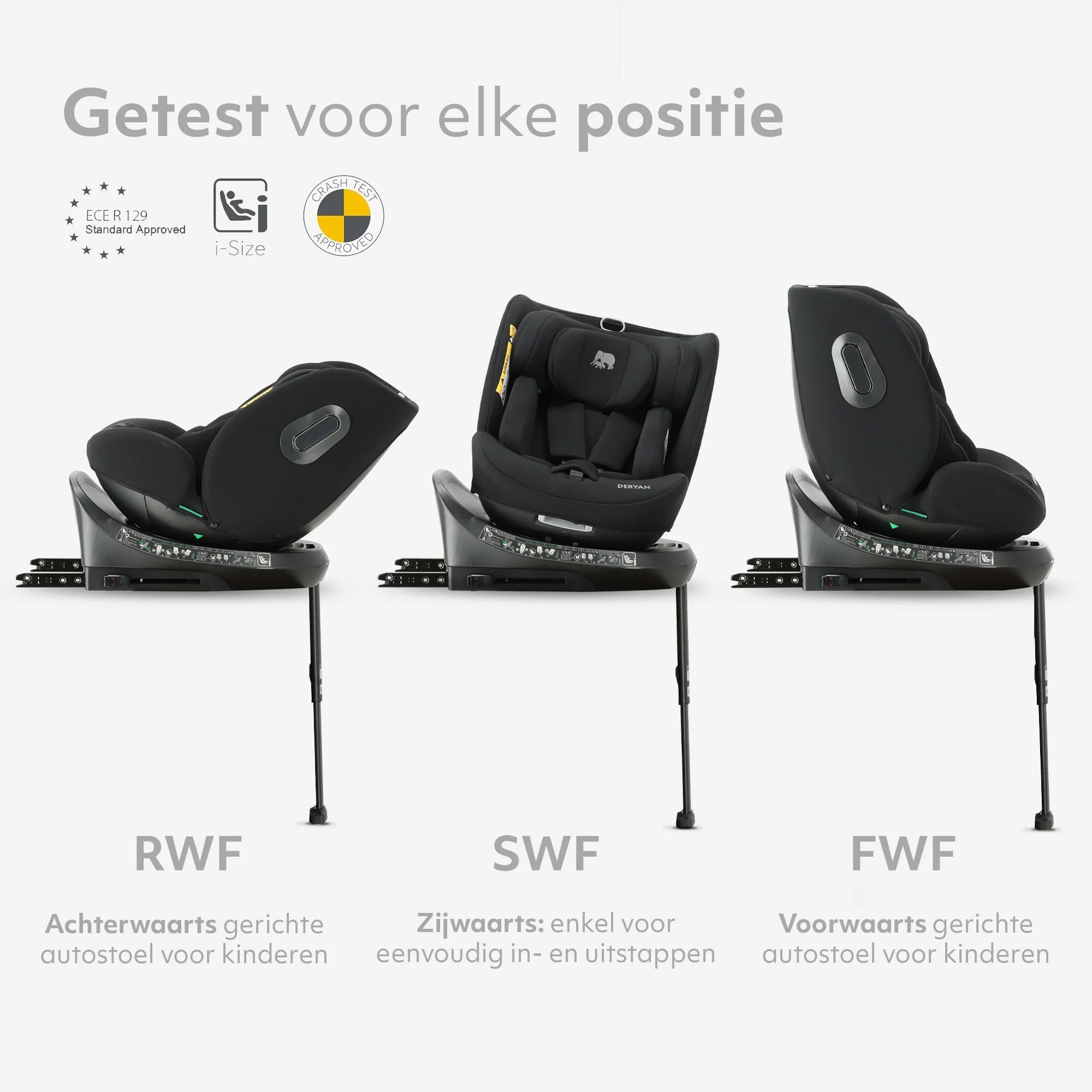 Carly Luxe i-Size Autostoel - 0-36kg - Isofix + steunpoot - 360 draaibaar - Zwart - Image 5