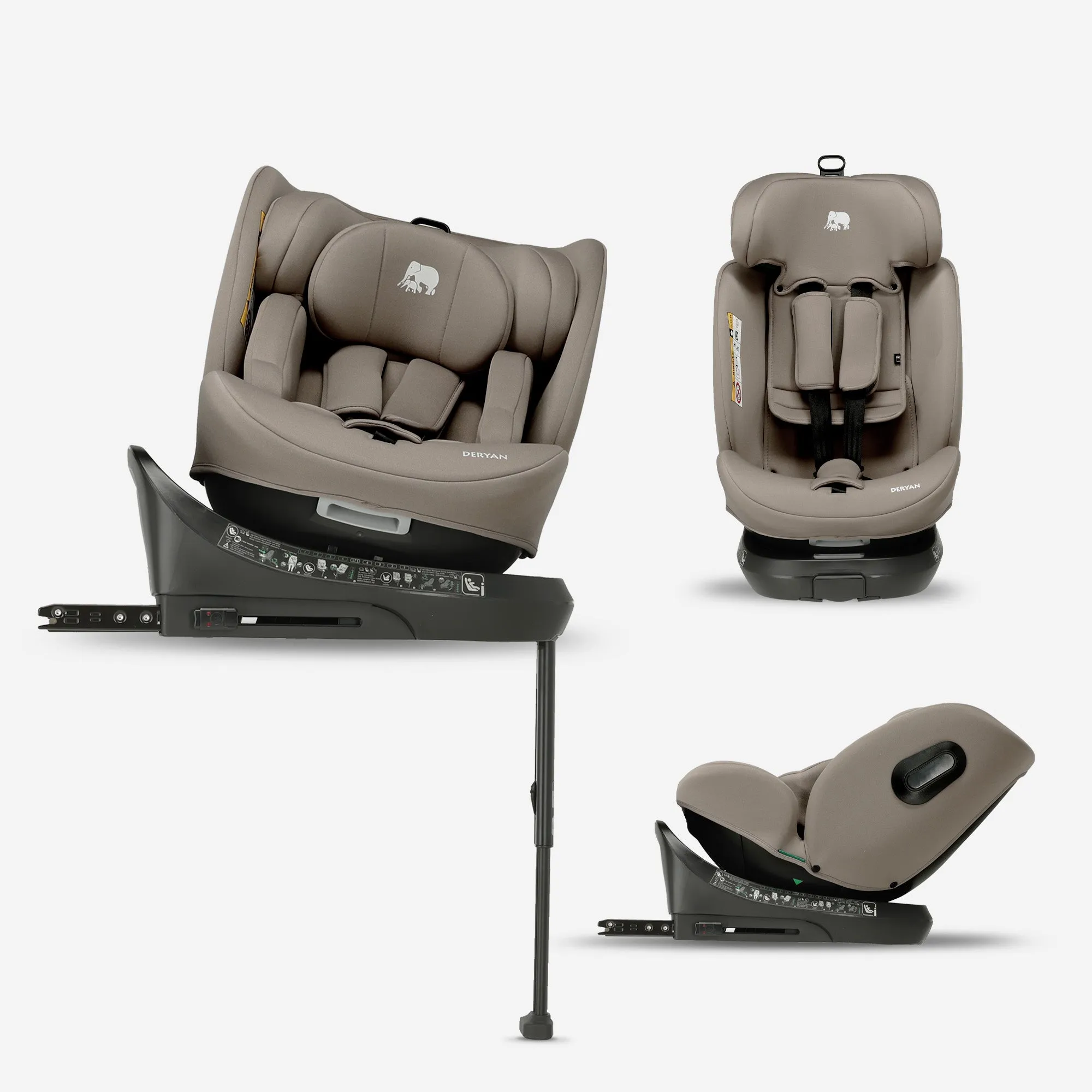 Carly Luxe i-Size Autostoel - 0-36kg - Isofix + steunpoot - 360 draaibaar - Truffle Sand