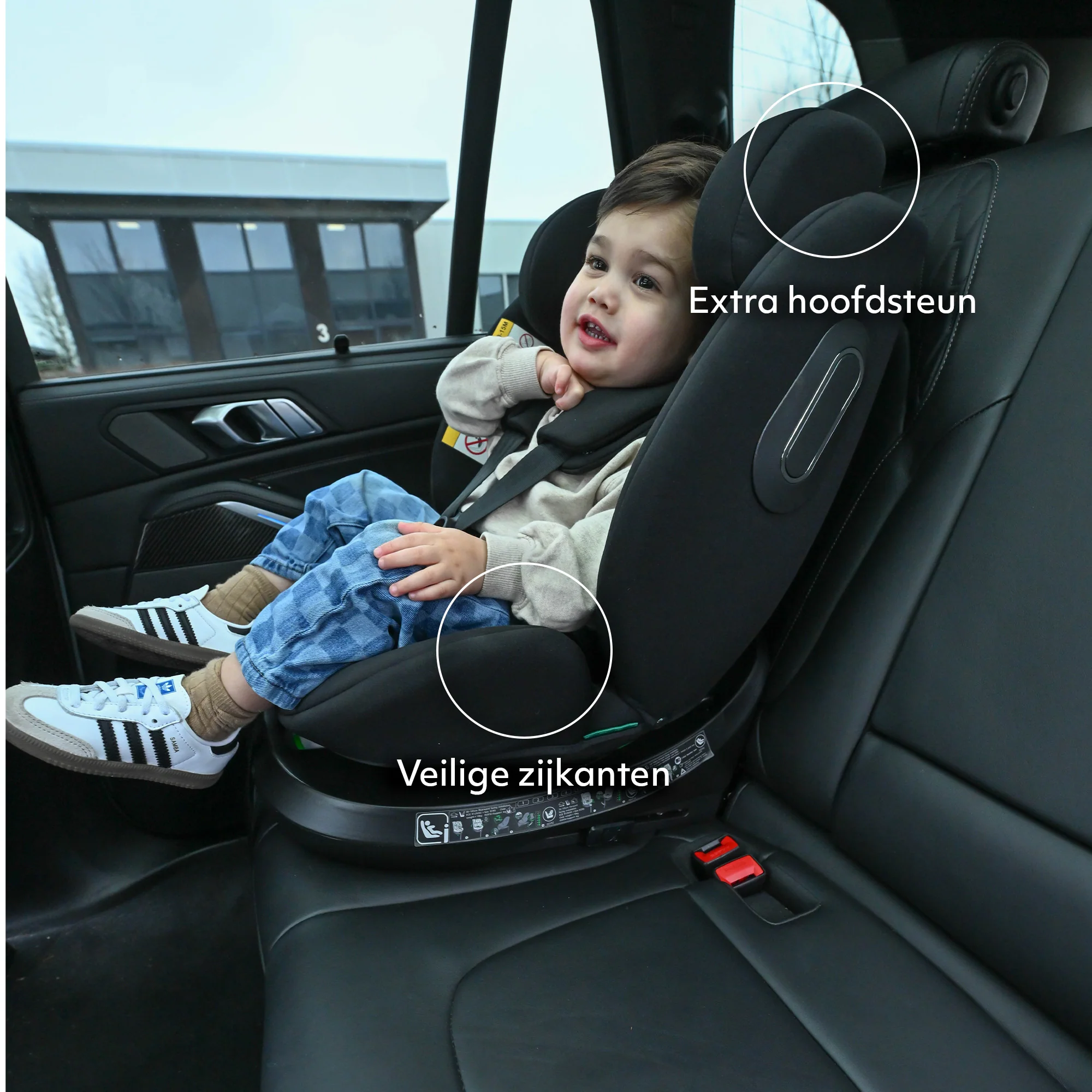 Carly Luxe i-Size Autostoel - 0-36kg - Isofix + steunpoot - 360 draaibaar - Zwart - Image 8