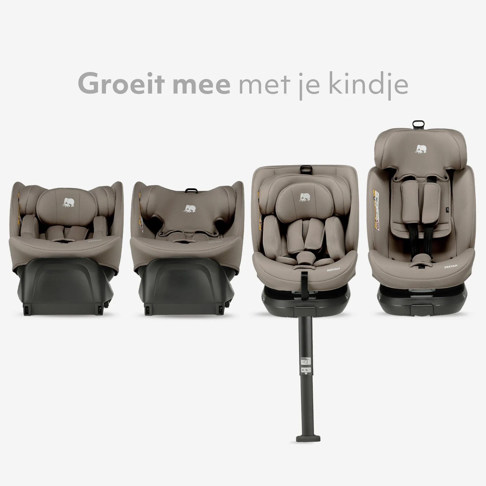 Carly Luxe i-Size Autostoel - 0-36kg - Isofix + steunpoot - 360 draaibaar - Truffle Sand - Image 5