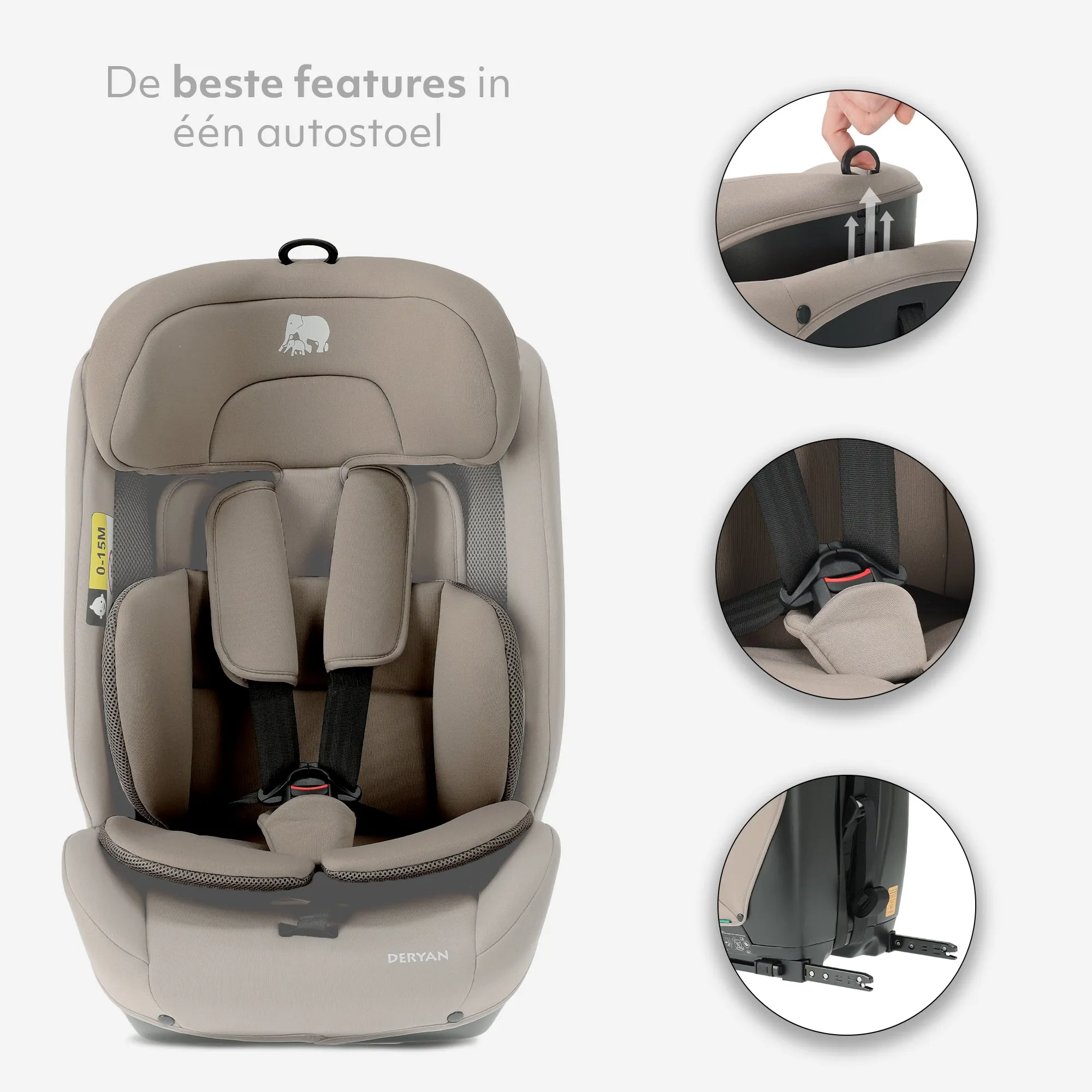 Carter Luxe i-Size/isofix Autostoel 76-150 cm - 9-36 kg - Truffle Sand - Image 3
