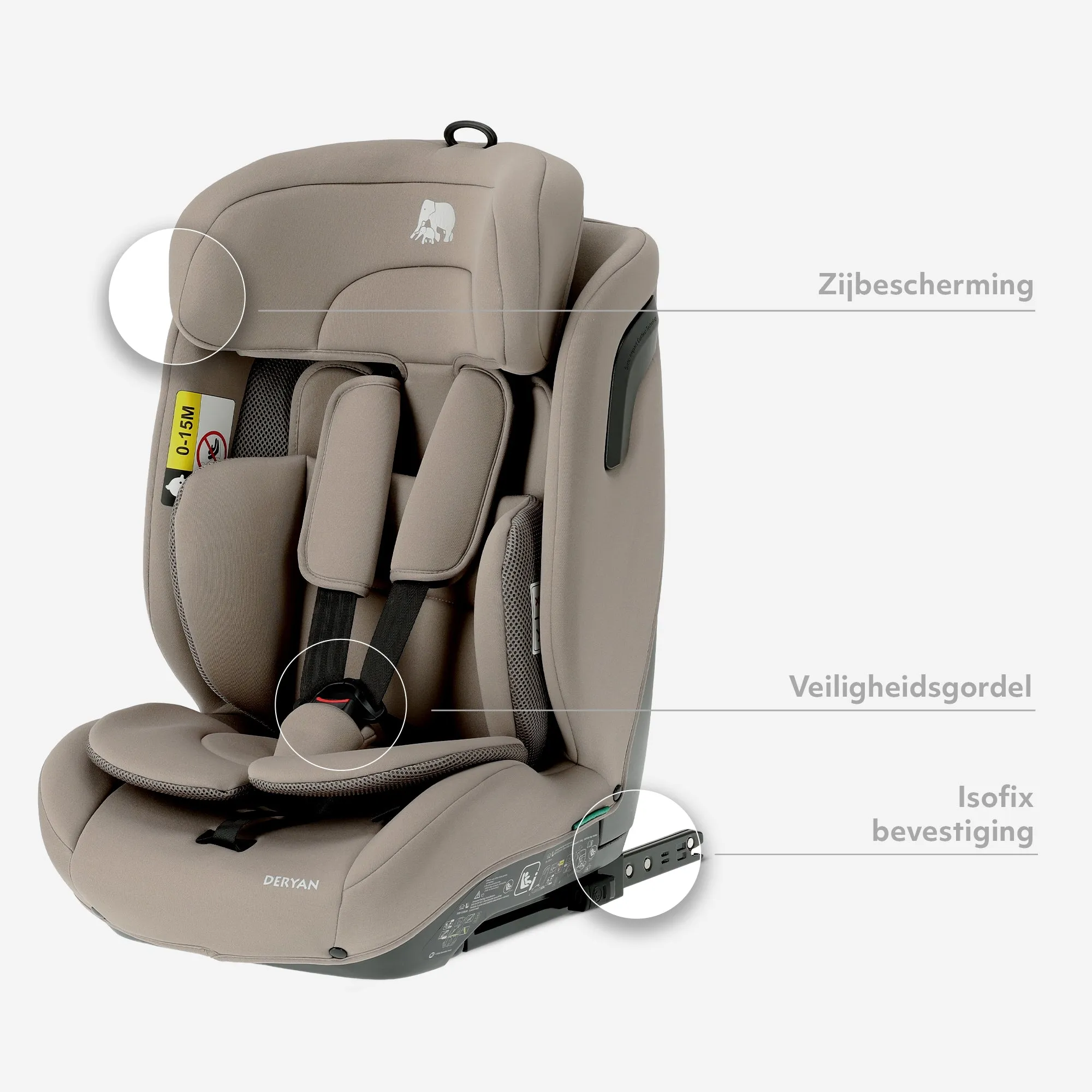 Carter Luxe i-Size/isofix Autostoel 76-150 cm - 9-36 kg - Truffle Sand - Image 5