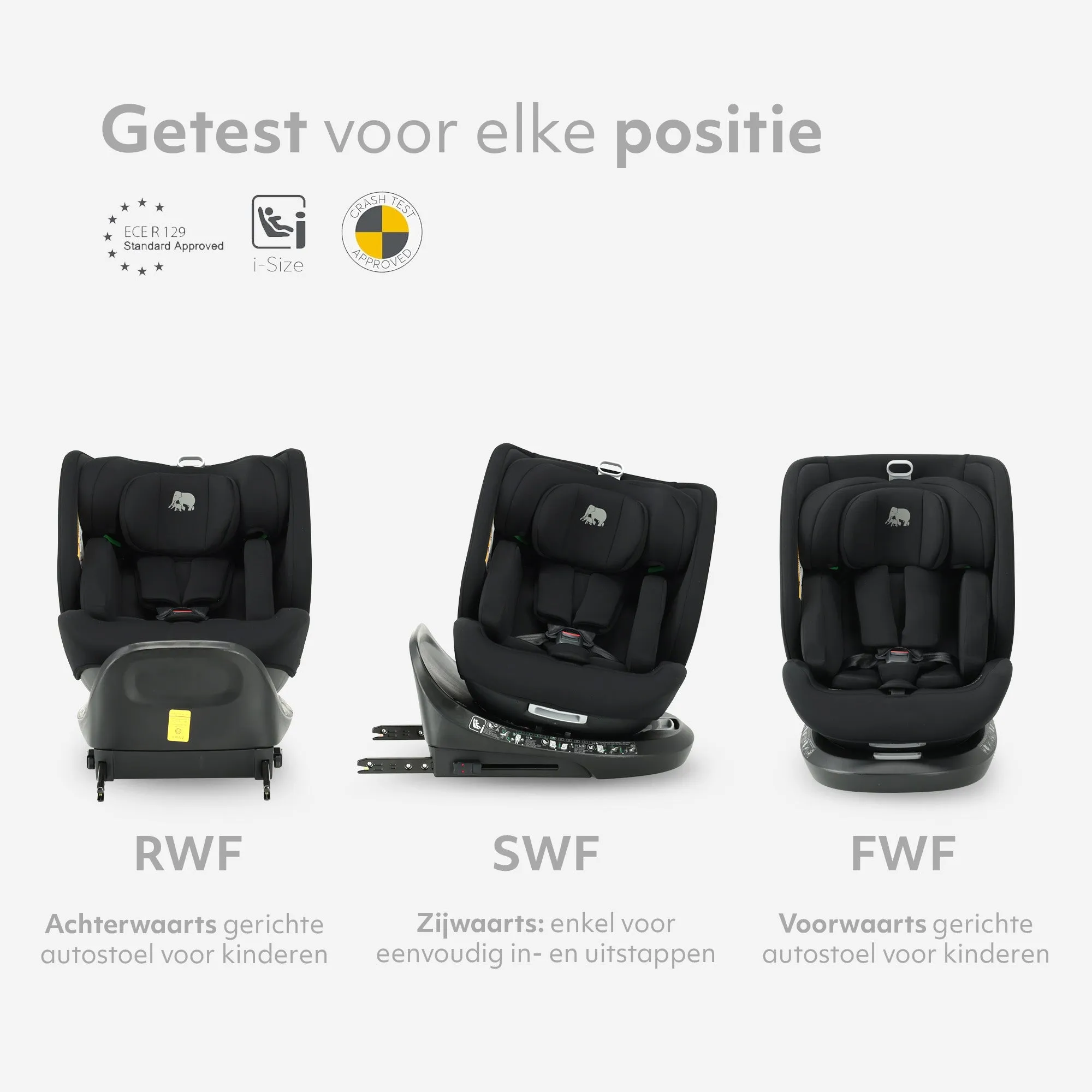 Cassie Luxe I-size Autostoel - Groep 0-1-2-3 - Isofix - Draaibaar 360° - Zwart - Image 5