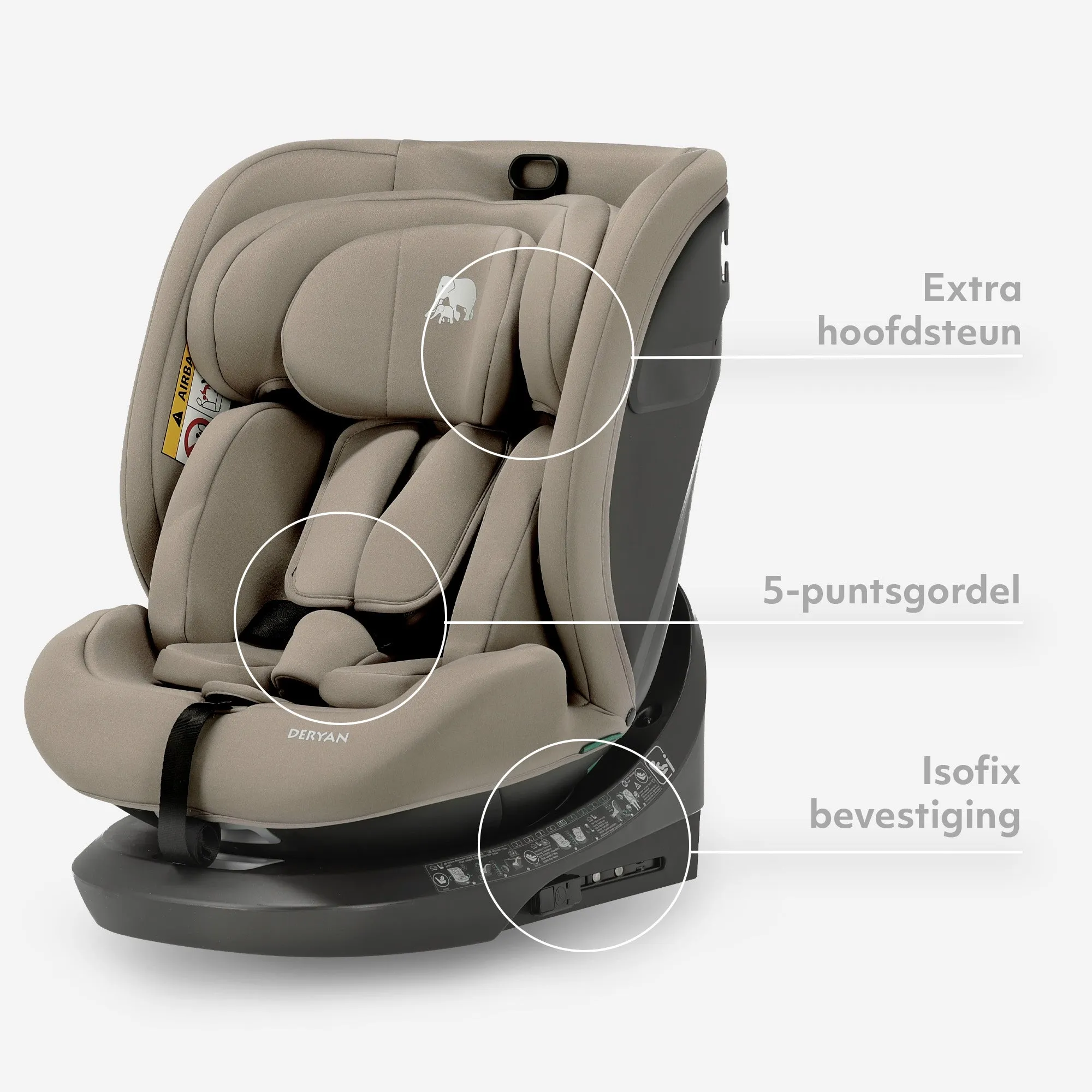 Cassie Luxe i-Size/isofix 360° Autostoel 40-150 cm - 0-36 kg - Truffle Sand - Image 5