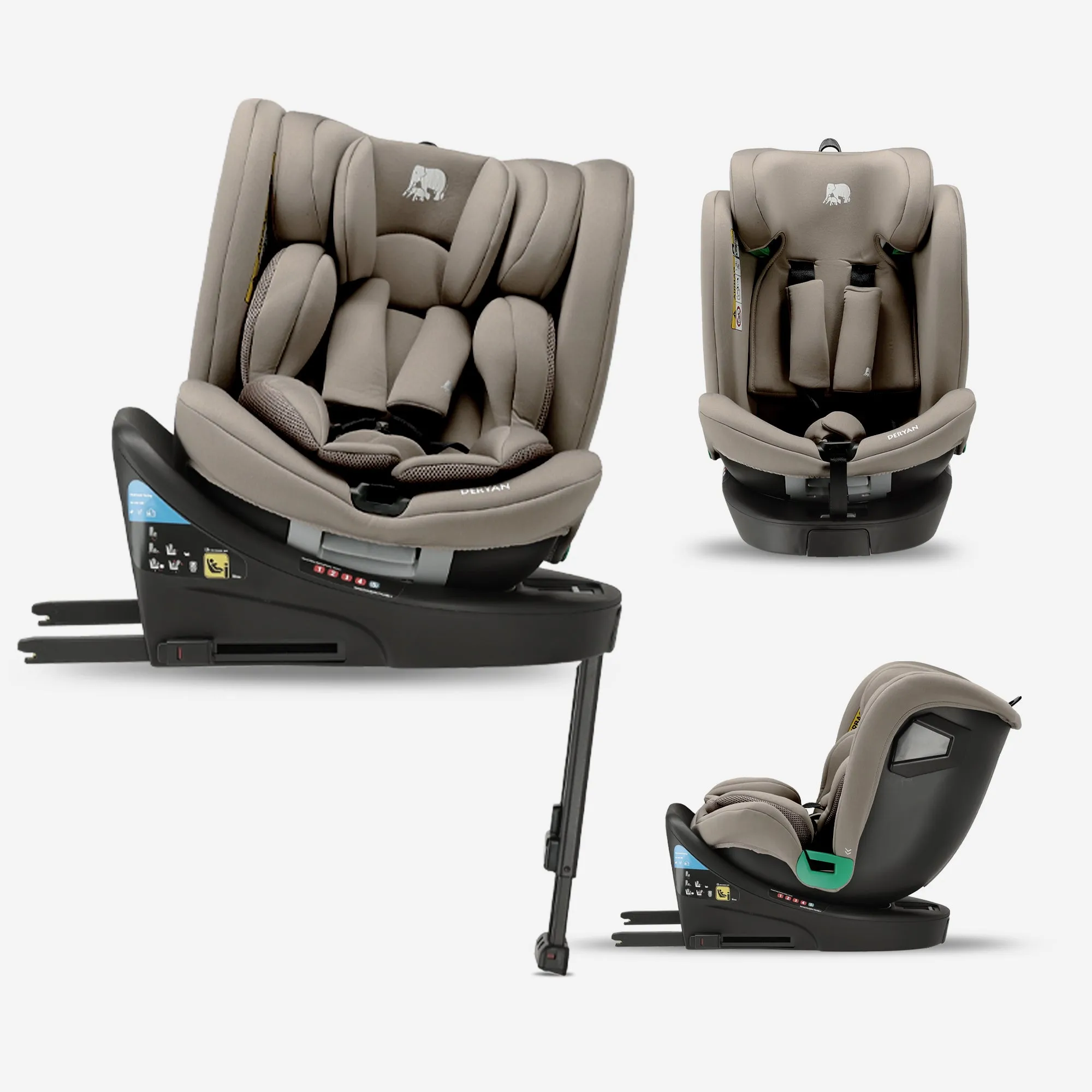 Chase Luxe i-Size/isofix 360° Steunpoot Autostoel 40-150 cm - 0-36 kg - Truffle Sand