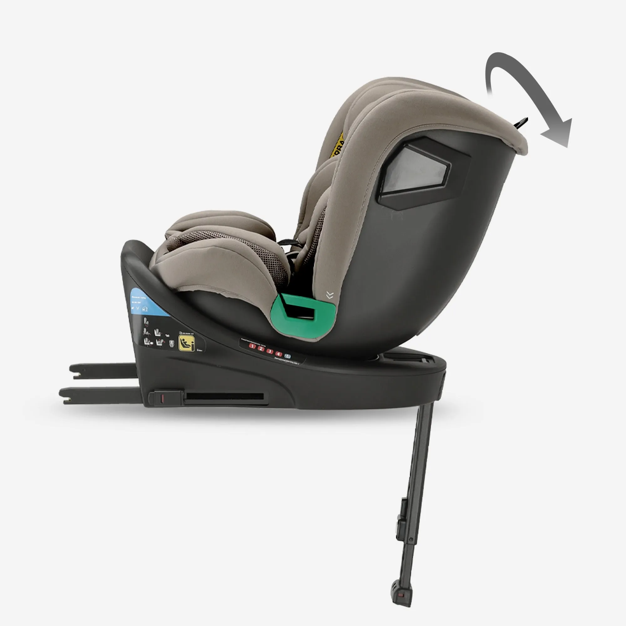 Chase Luxe i-Size/isofix 360° Steunpoot Autostoel 40-150 cm - 0-36 kg - Truffle Sand - Image 10