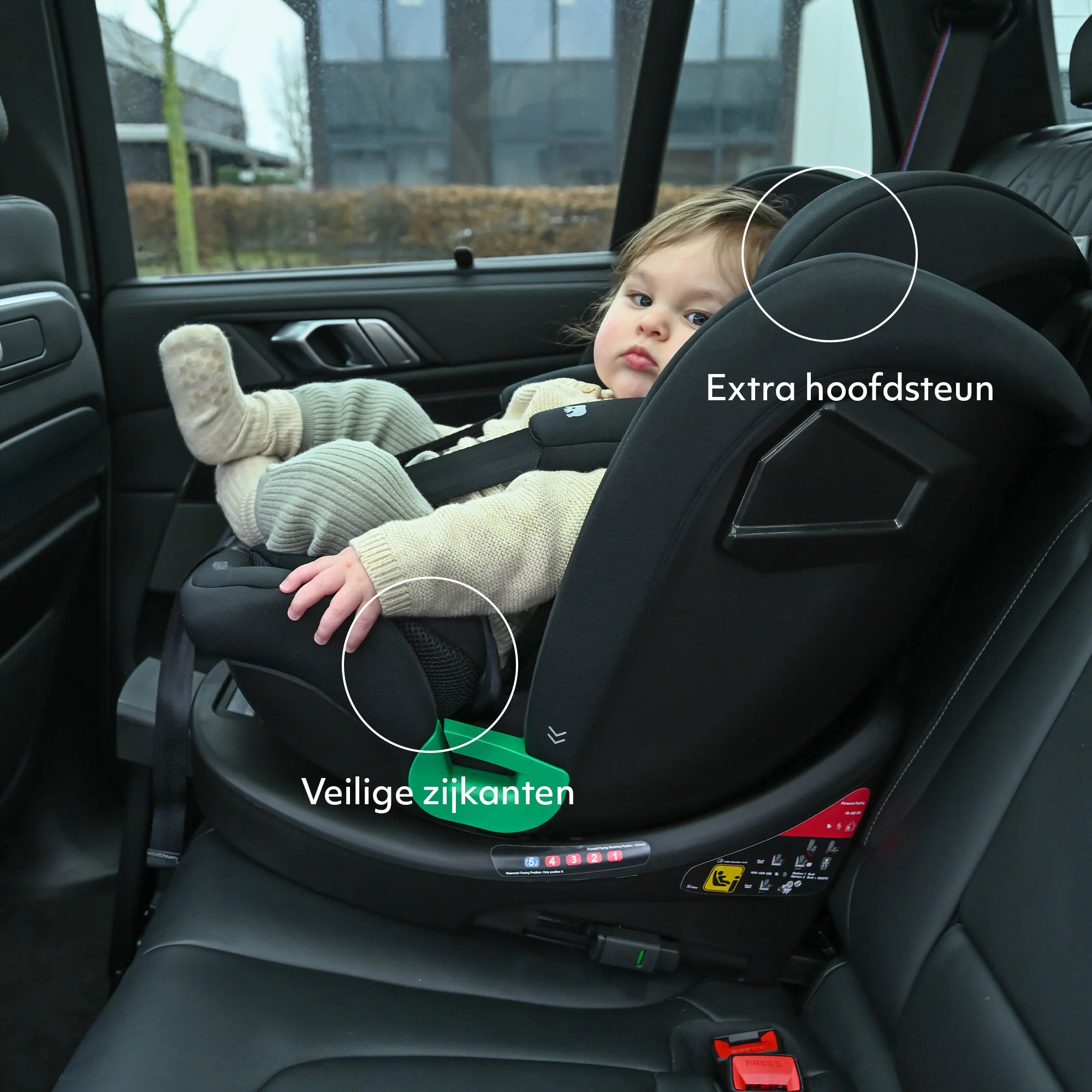 Chase Luxe i-Size/isofix 360° Steunpoot Autostoel 40-150 cm - 0-36 kg - Truffle Sand - Image 7