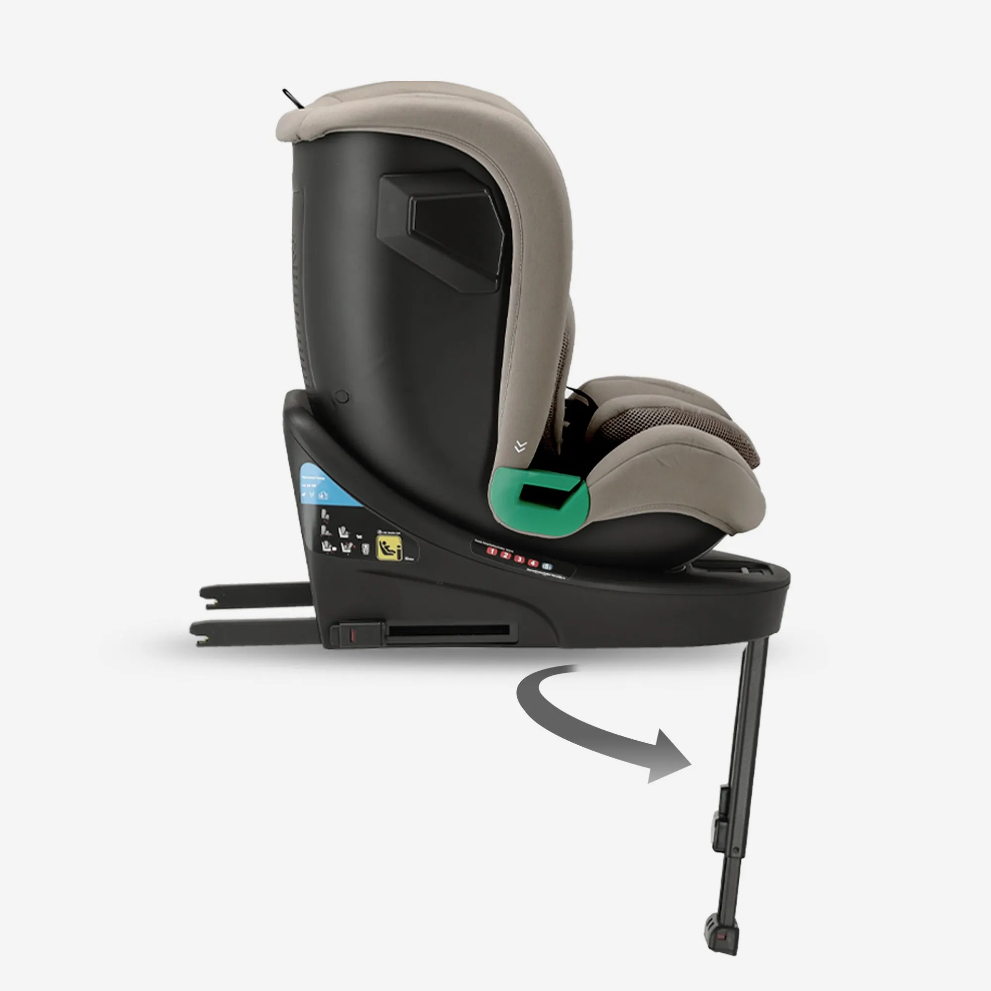 Chase Luxe i-Size/isofix 360° Steunpoot Autostoel 40-150 cm - 0-36 kg - Truffle Sand - Image 9