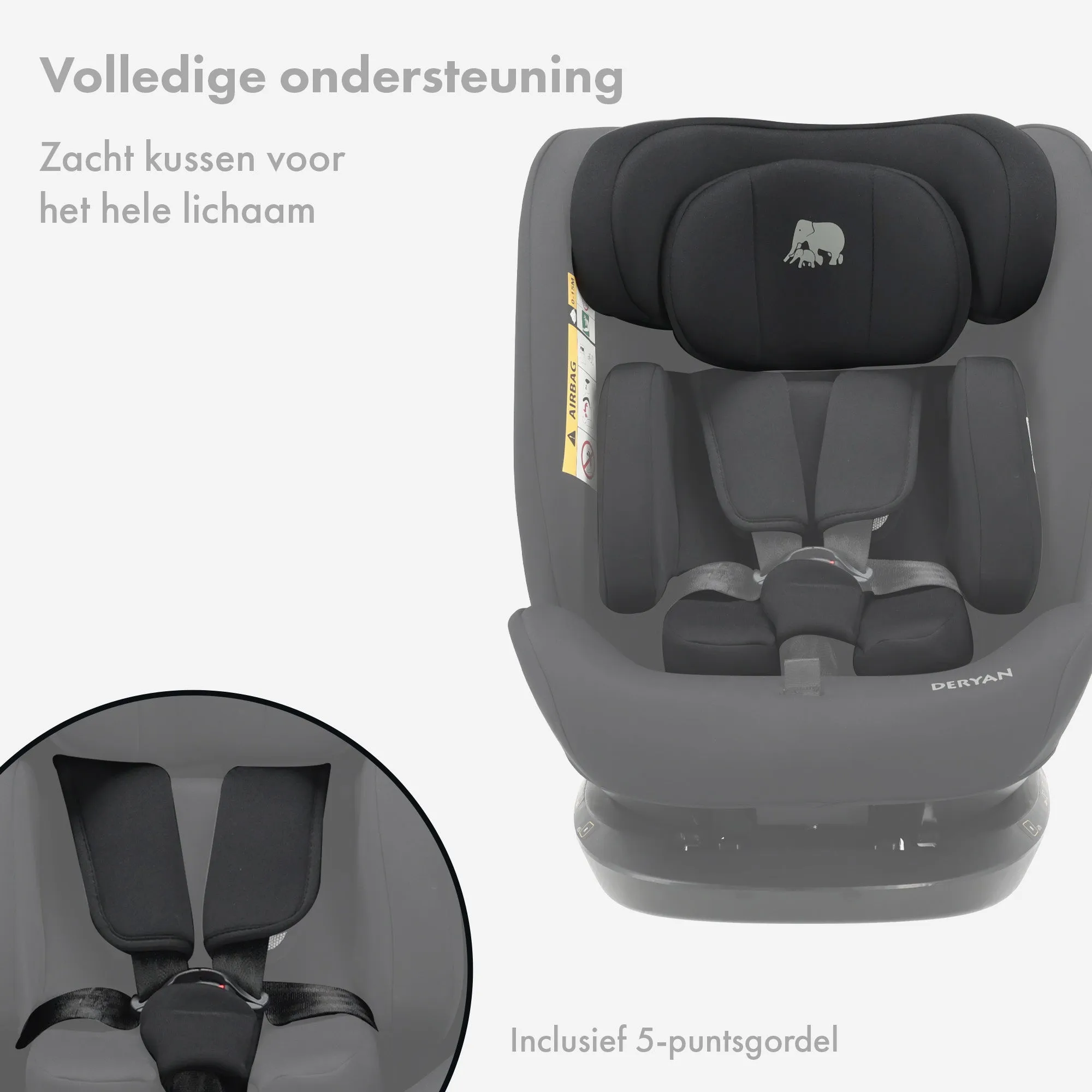Clyde I-Size Autostoel - Geschikt vanaf 40 tot 150 cm - Groep 0/1/2/3 - Te bevestigen met gordel - Image 9