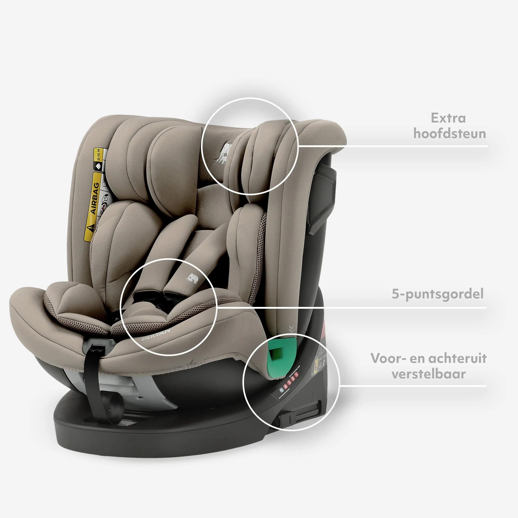 Colin Luxe i-Size/isofix 360° Autostoel 40-150 cm - 0-36 kg - Truffle Sand - Image 7