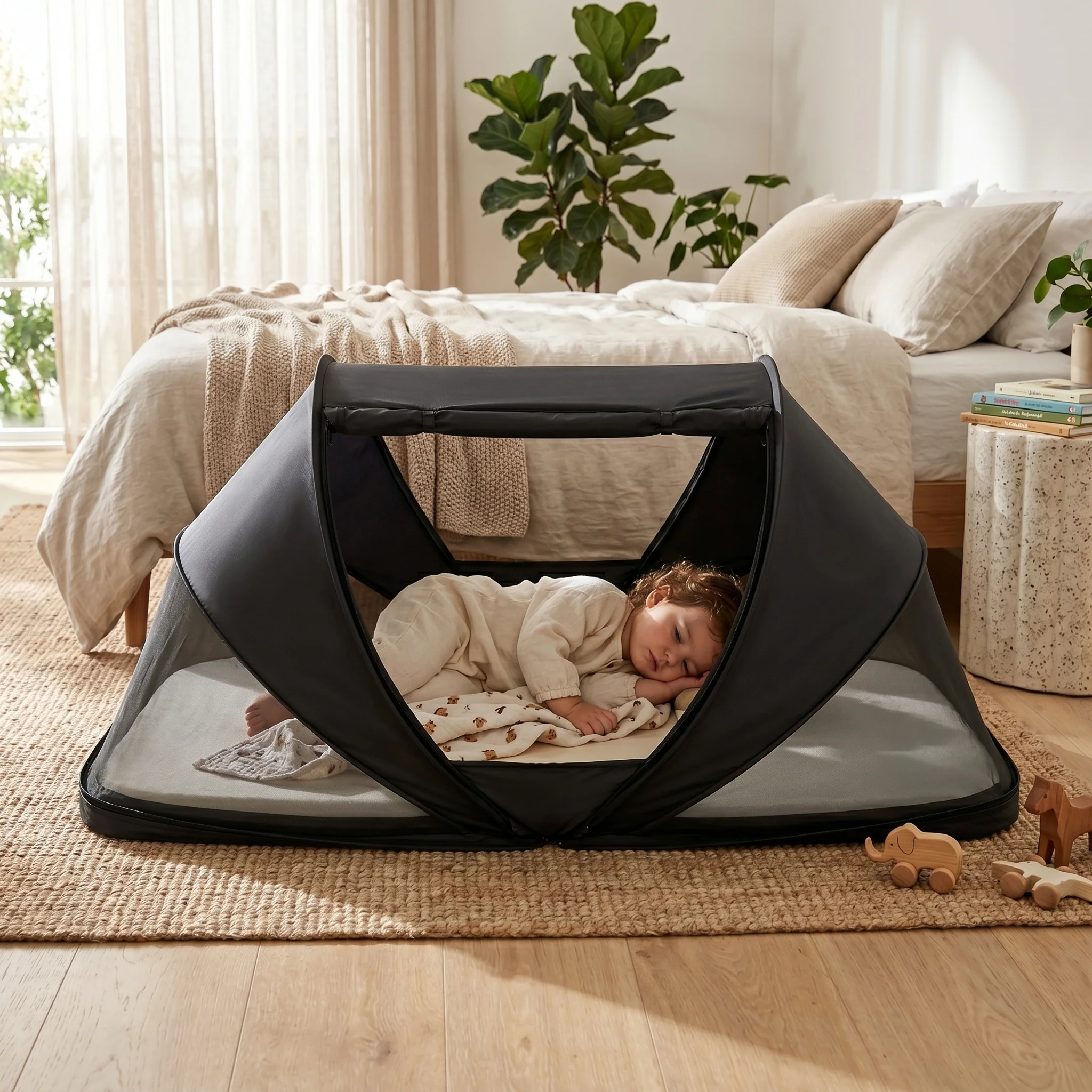 Cutey Campingbedje Babytent - Travelcot - Zwart - Image 8