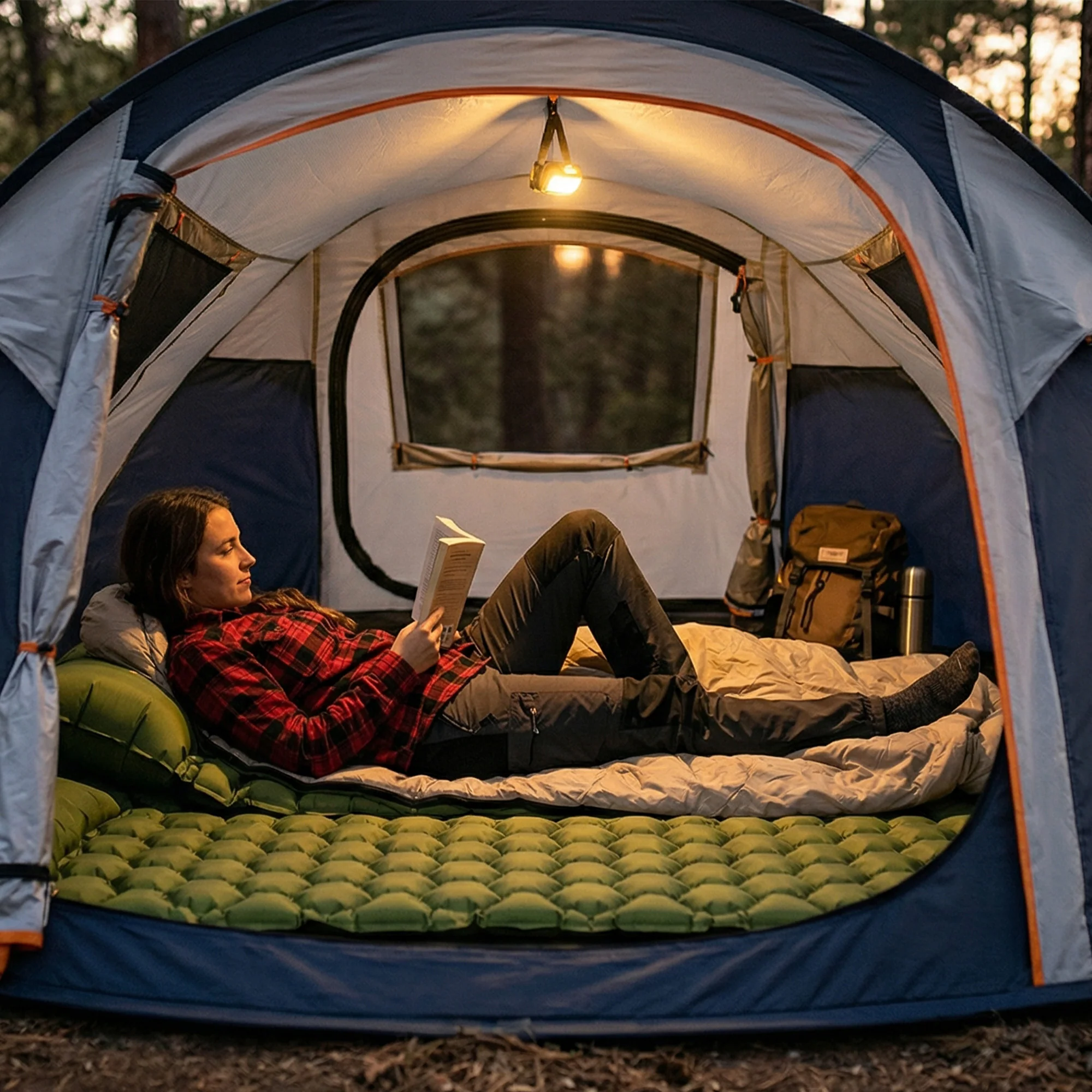 Deryan Air Bed - Luchtbed Kamperen - Inclusief tas - Groen - Image 8