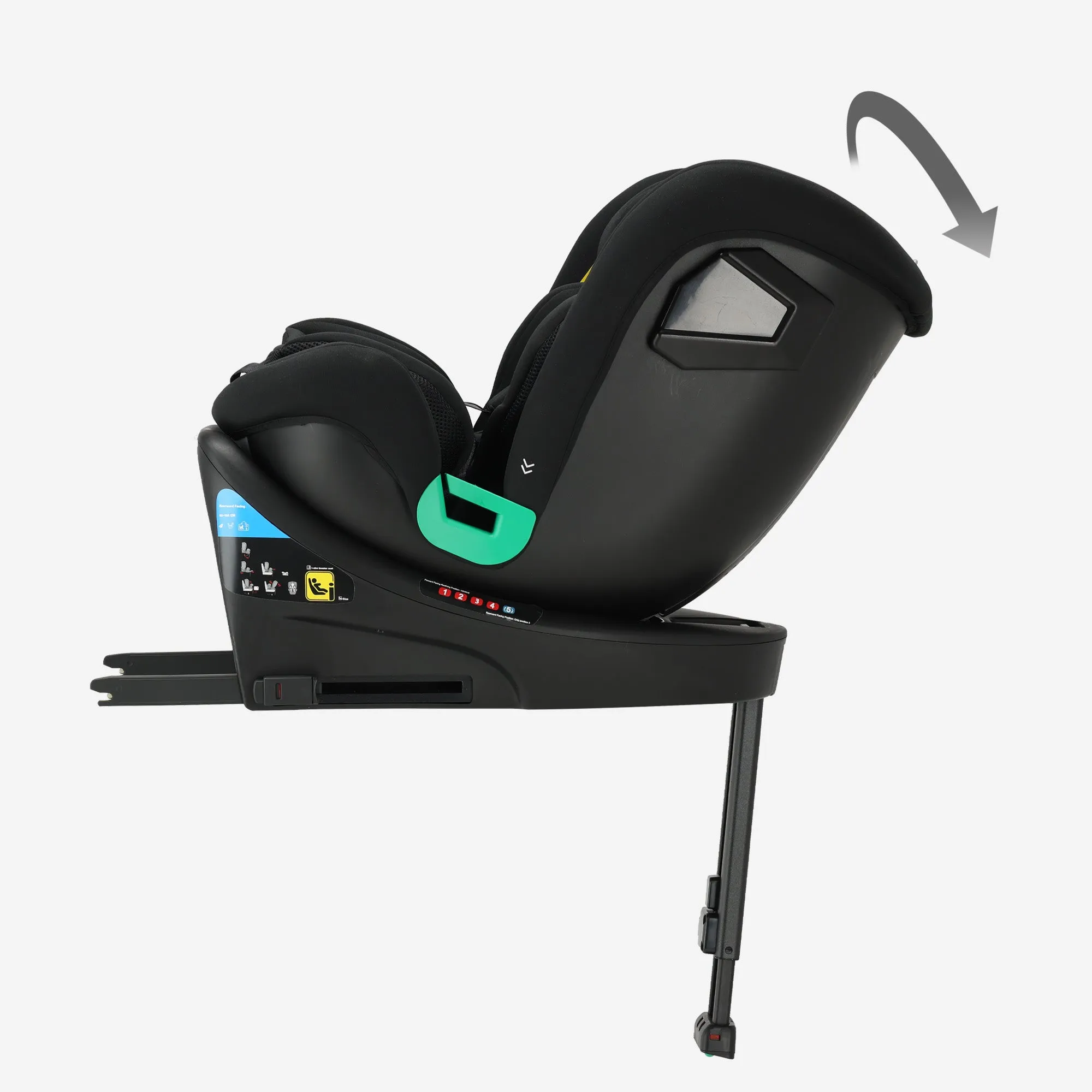 Chase Luxe i-Size Autostoel - 0-36kg - Isofix steunpoot - 360 draaibaar - Zwart - Image 10