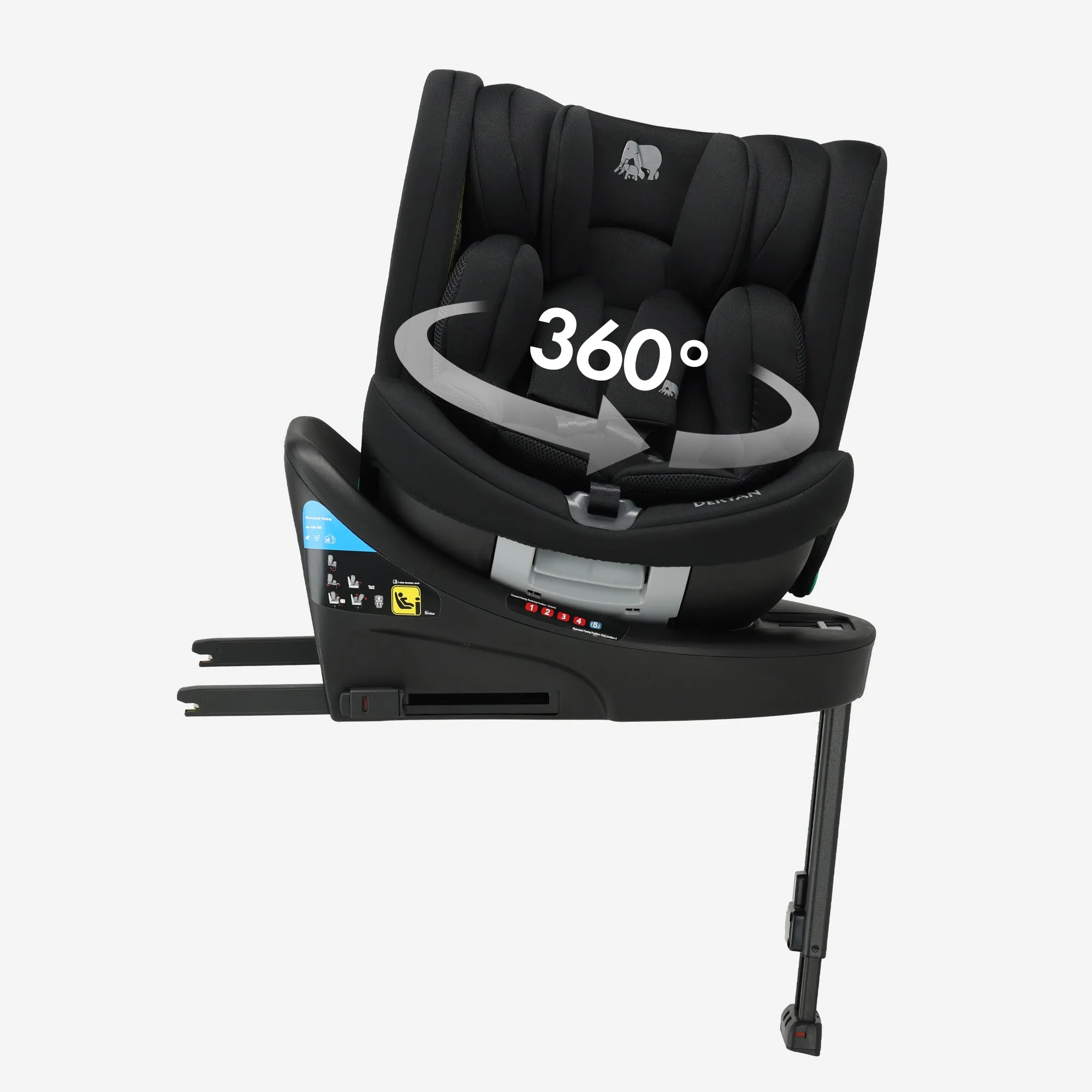 Chase Luxe i-Size Autostoel - 0-36kg - Isofix steunpoot - 360 draaibaar - Zwart - Image 3