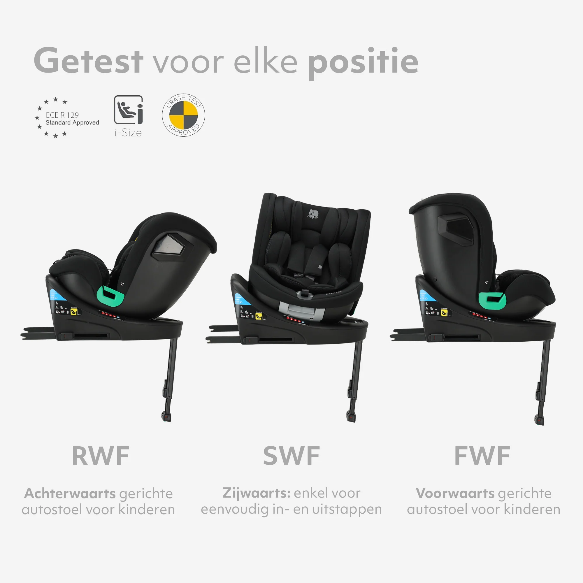 Chase Luxe i-Size Autostoel - 0-36kg - Isofix steunpoot - 360 draaibaar - Zwart - Image 8