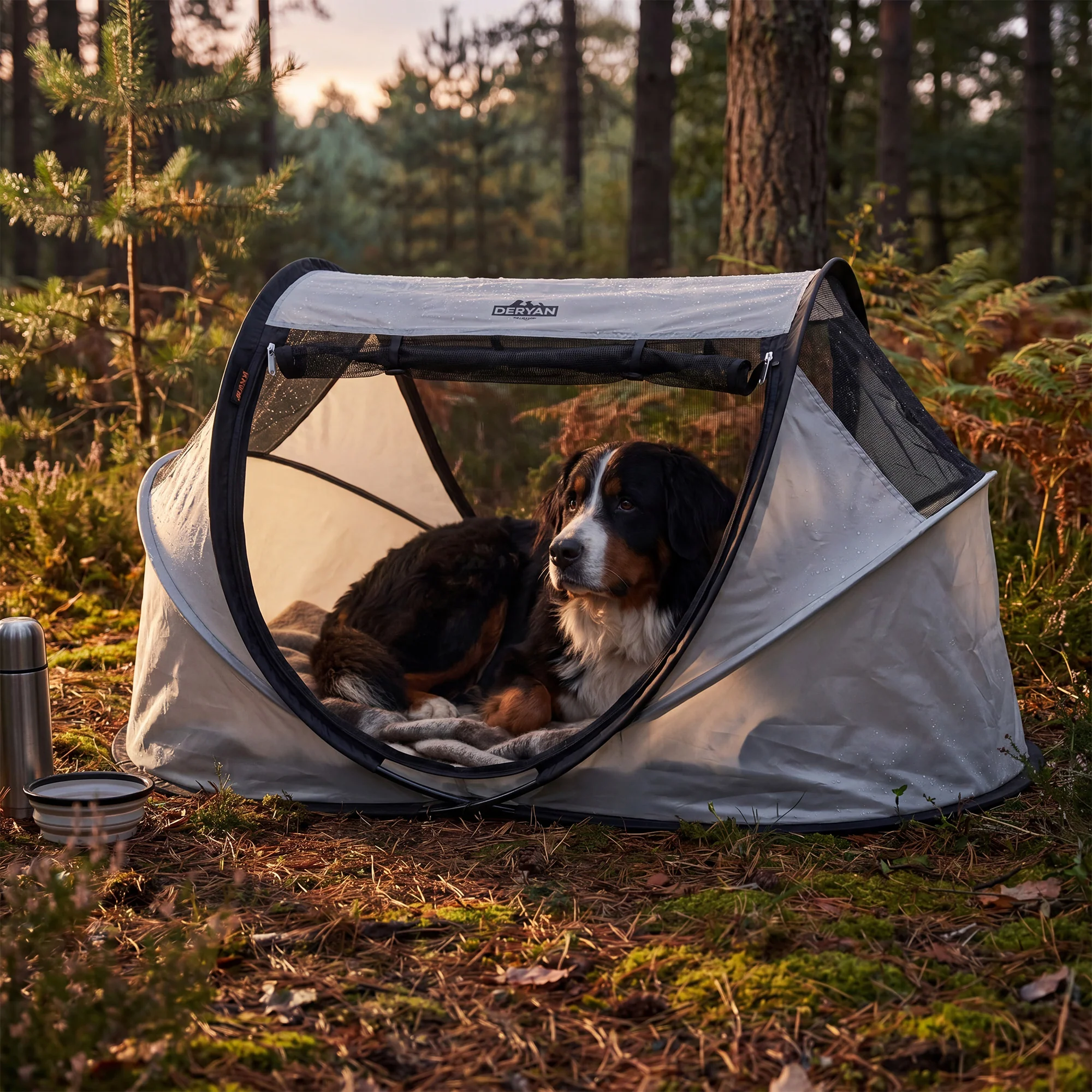 Deryan Dogs & Cats - Luxe Pop-Up Pet Travel-Cot - Hondenren - Pop-up systeem - Opvouwbare bench - Extra dik gaas - Large - Image 4