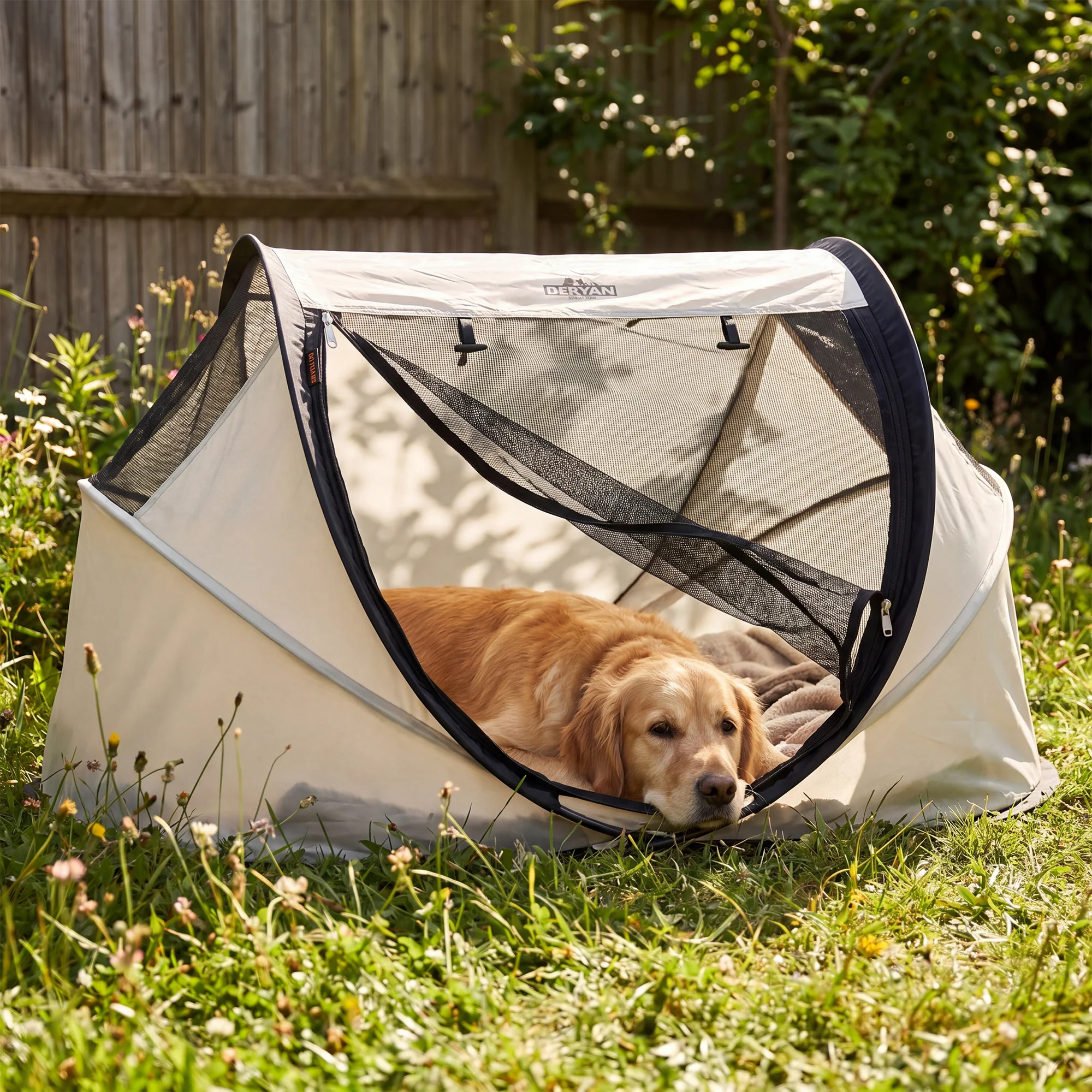 Deryan Dogs & Cats - Luxe Pop-Up Pet Travel-Cot - Hondenren - Pop-up systeem - Opvouwbare bench - Extra dik gaas - Large - Image 5