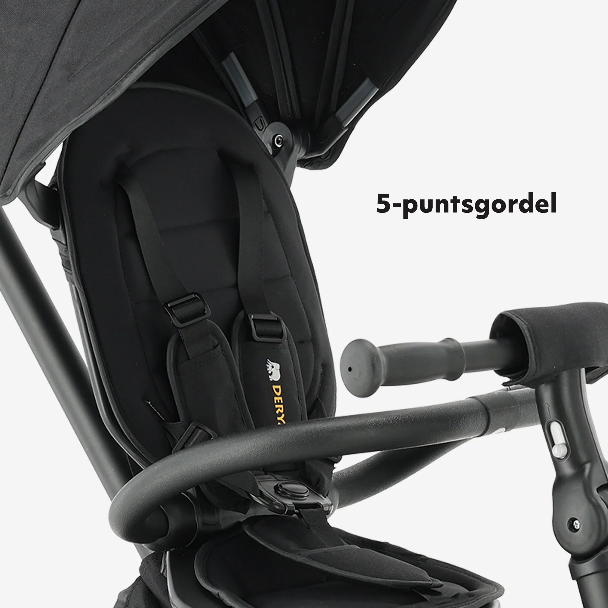 Explorer Luxe Driewieler met duwstang - Opvouwbaar met mandje zwart - Image 5