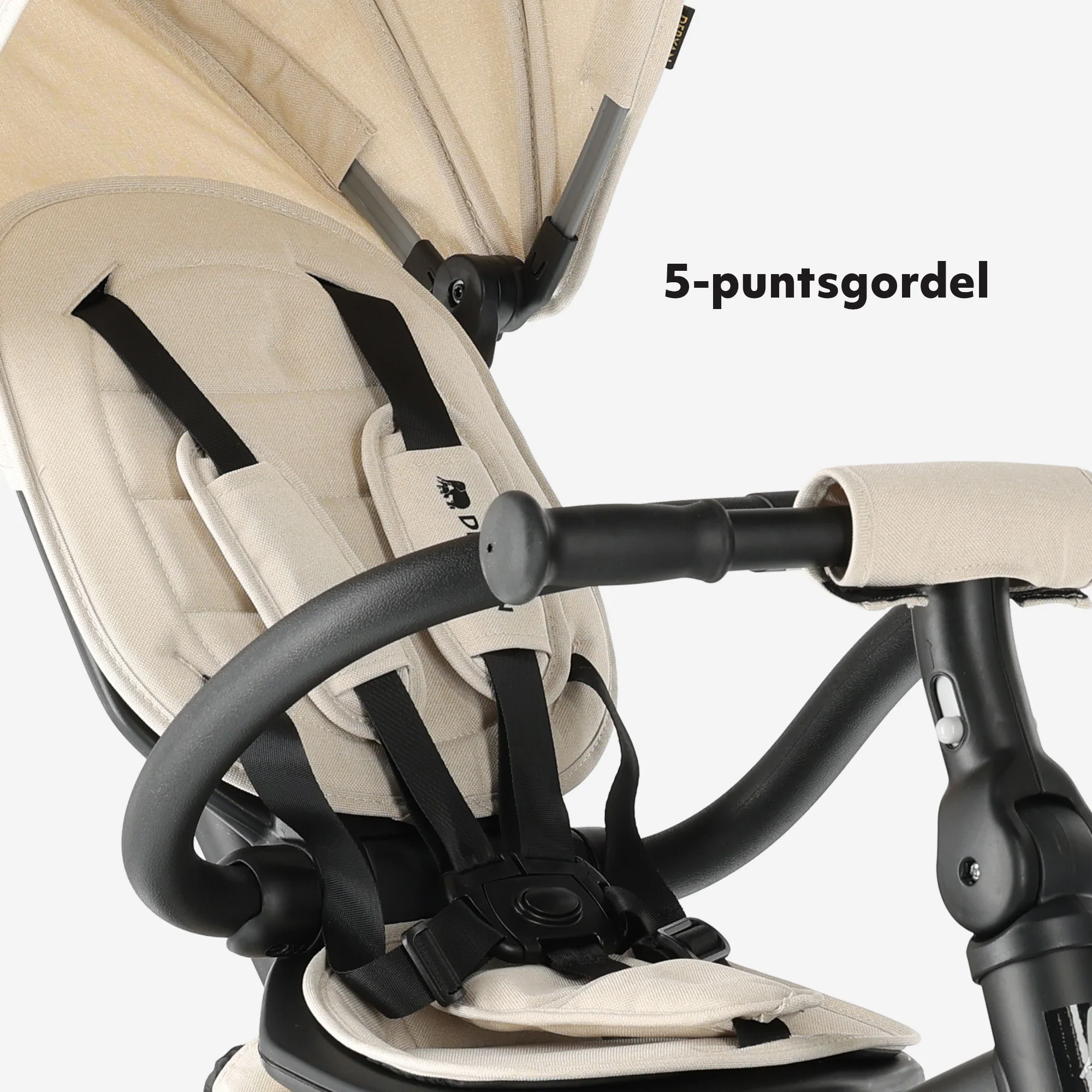 Explorer Luxe Driewieler met duwstang - Opvouwbaar met mandje cream - Image 5
