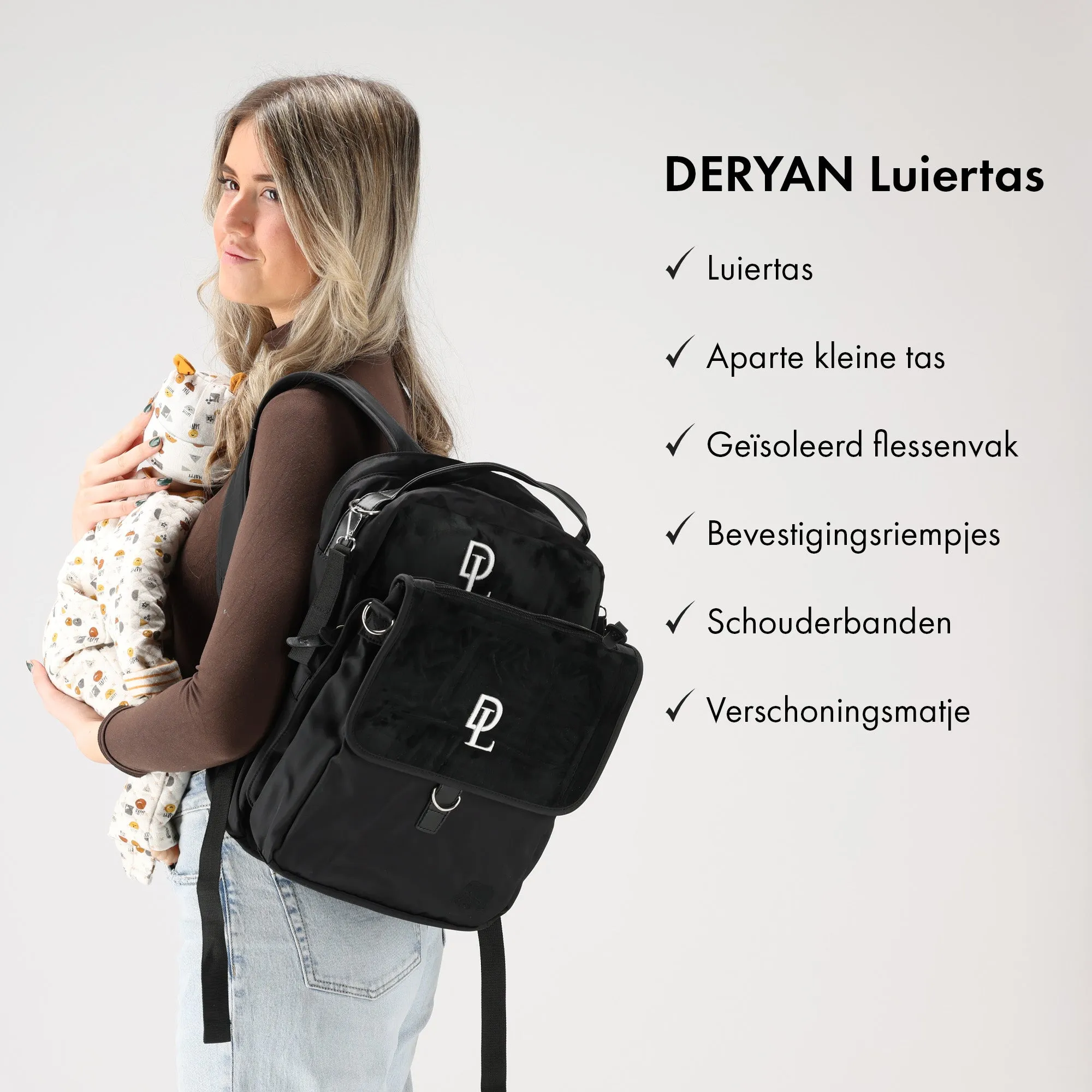 Driedelige Luiertas Zwart - Image 3