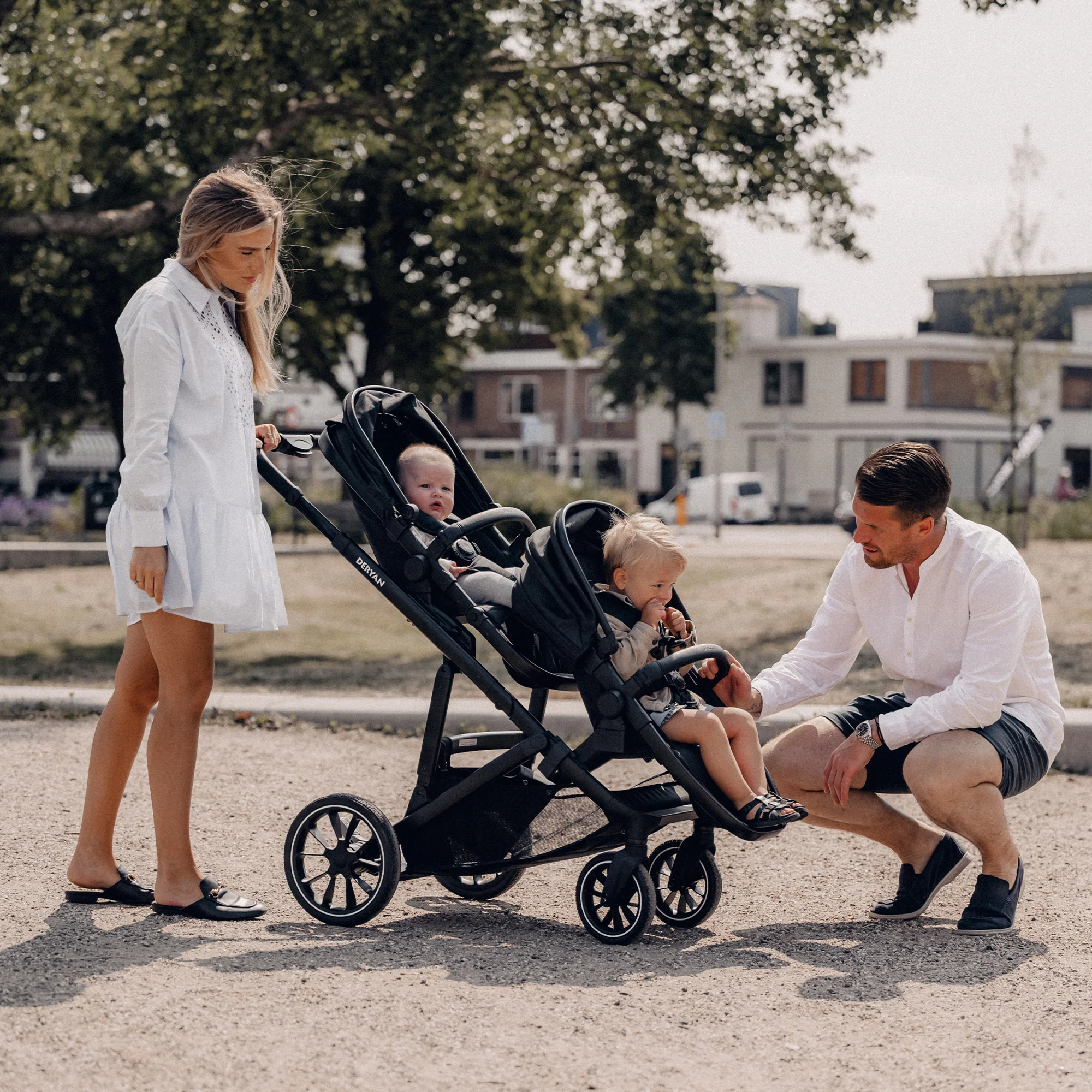 Evy² Duo Kinderwagen Zwart twee zitjes - Image 2