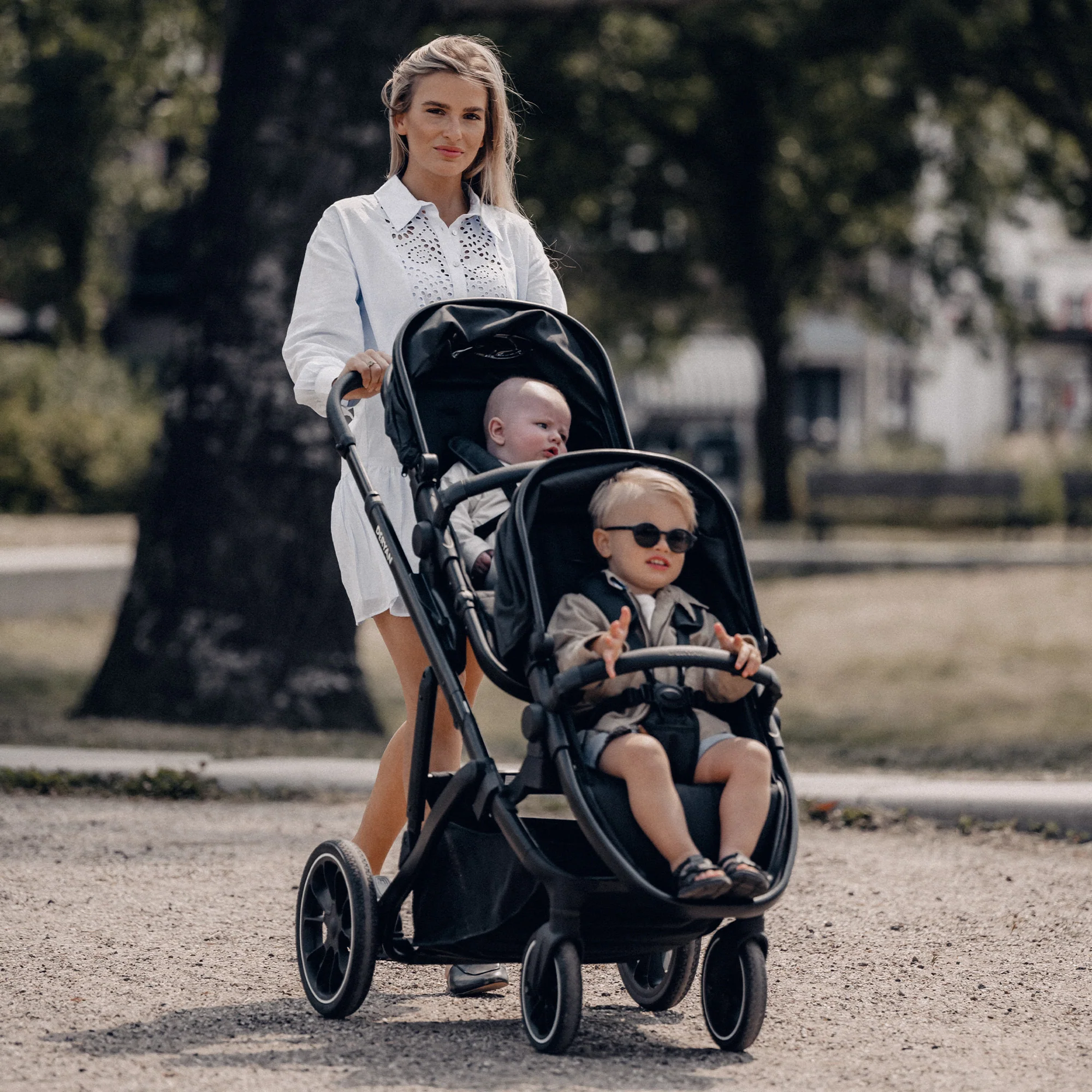 Evy² Duo Kinderwagen Zwart twee zitjes - Image 8