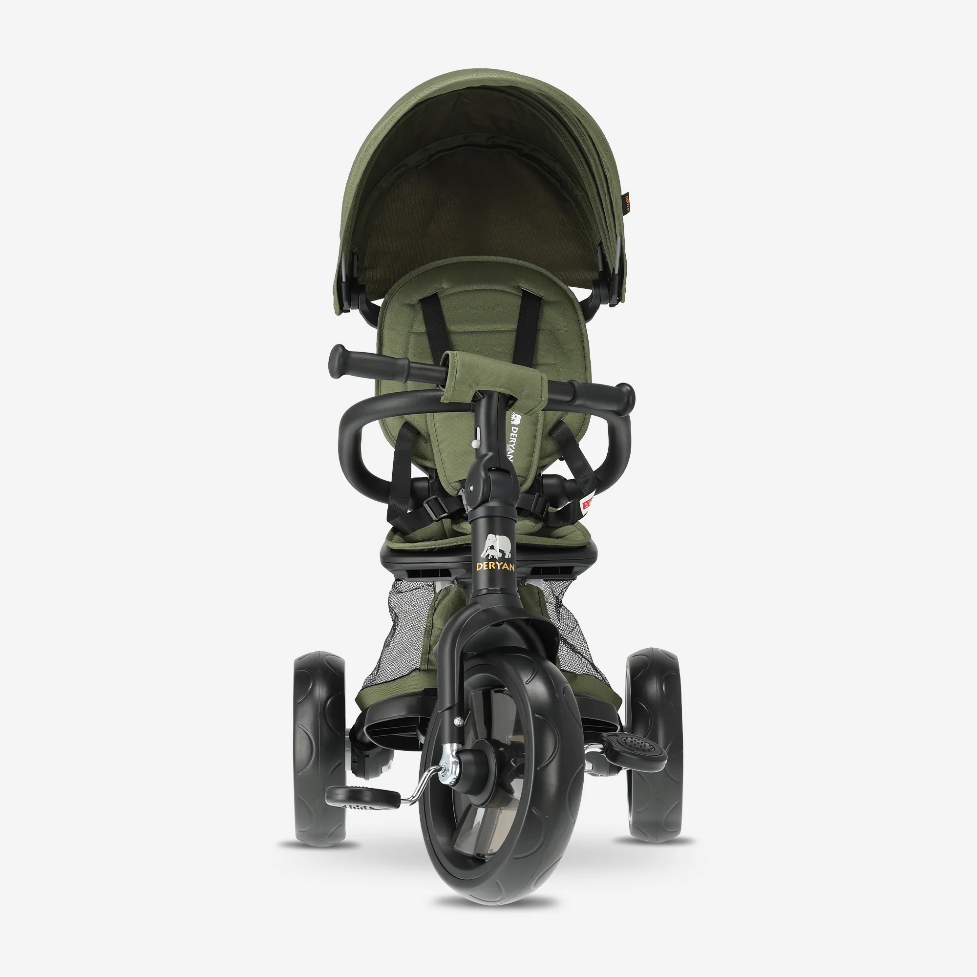 Explorer Luxe Driewieler met duwstang - Opvouwbaar met mandje groen - Image 5