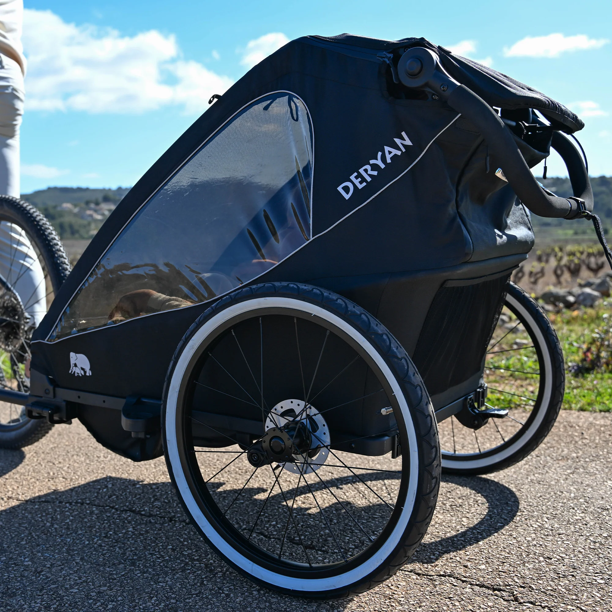 Luxe Fietskar V2 - Wandelwagen - Hardloopkinderwagen Zwart - Image 11