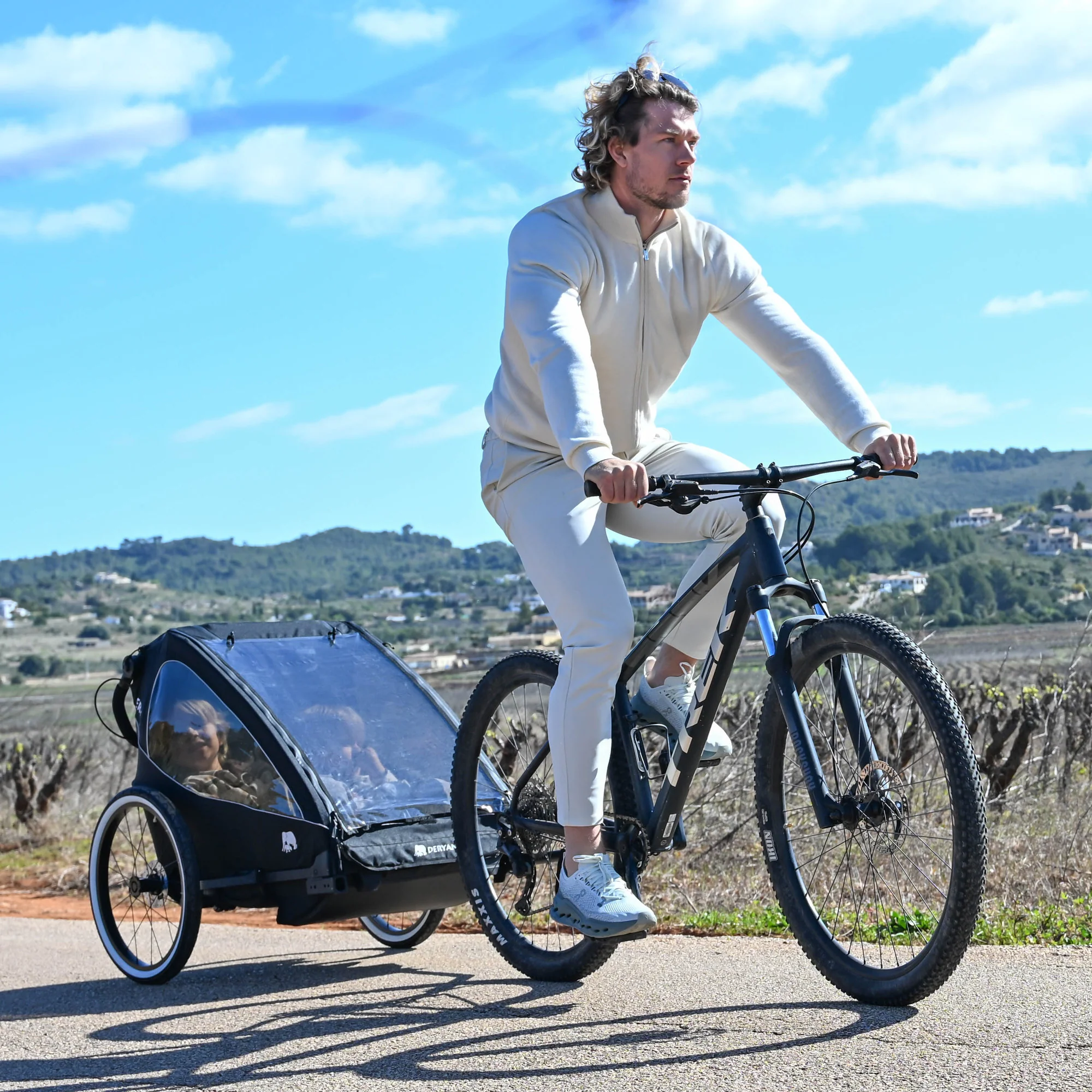 Luxe Fietskar V2 - Wandelwagen - Hardloopkinderwagen Zwart - Image 2