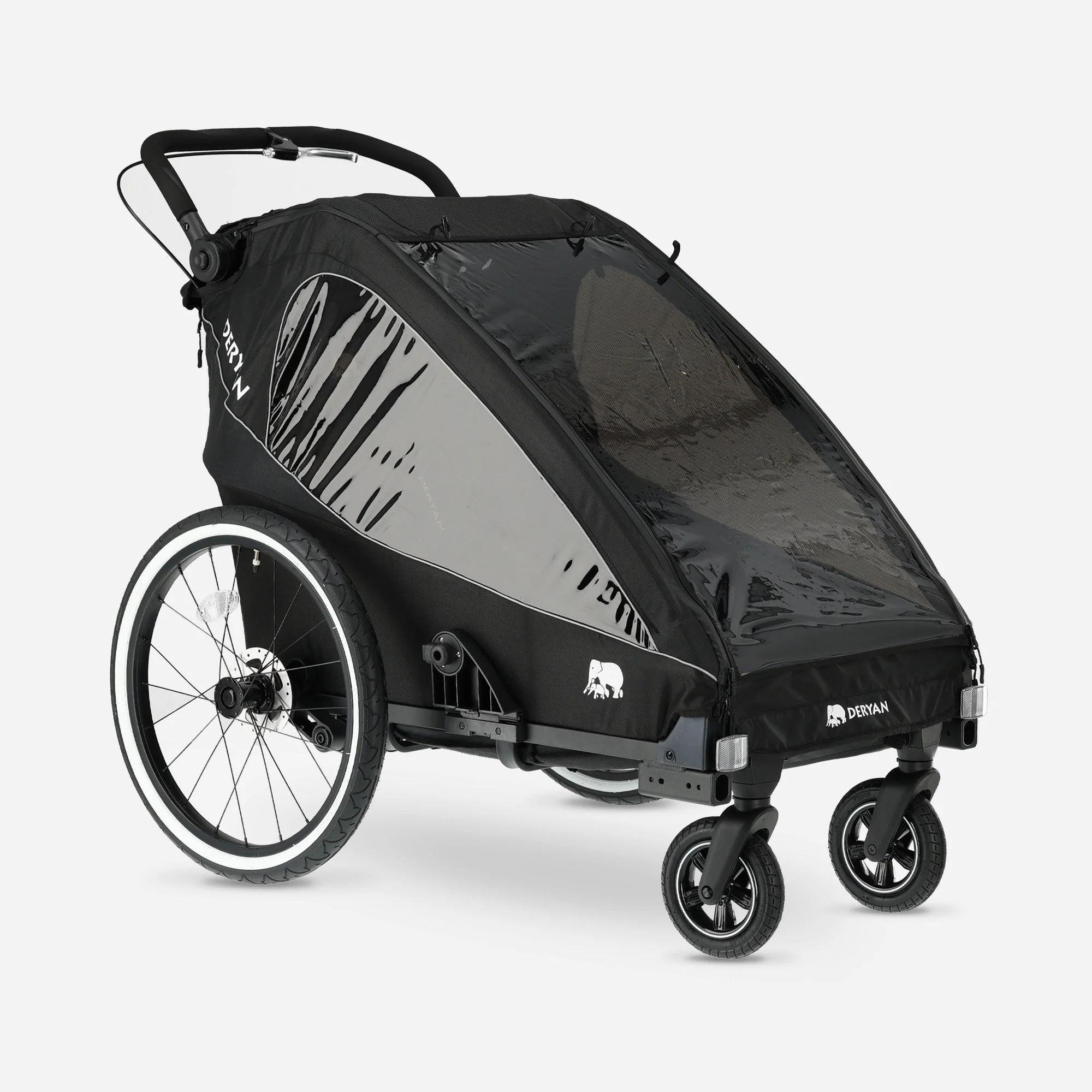 Luxe Fietskar V2 - Wandelwagen - Hardloopkinderwagen Zwart - Image 6