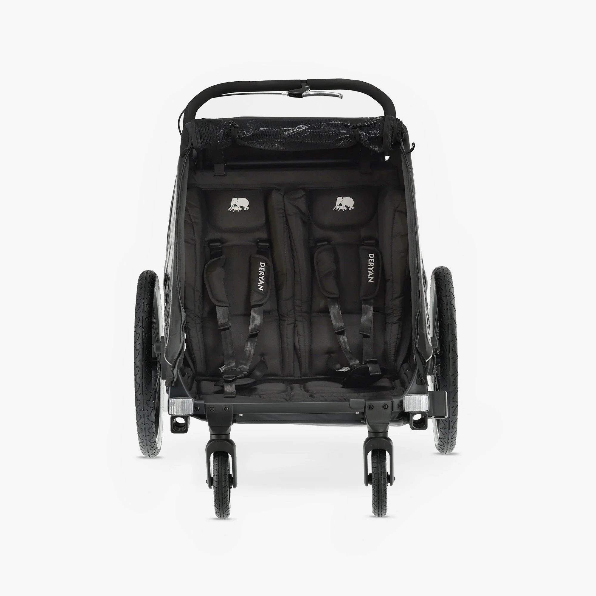 Luxe Fietskar V2 - Wandelwagen - Hardloopkinderwagen Zwart - Image 9